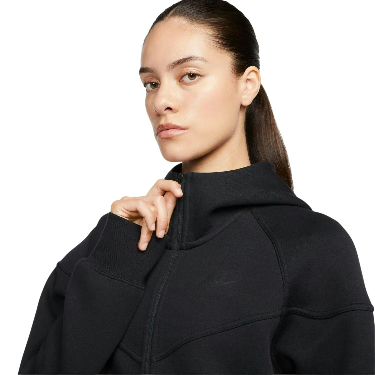 Nike Women's Black / Windrunner Tech Fleece Full Zip Hoodie - Xs - 100% Mixed