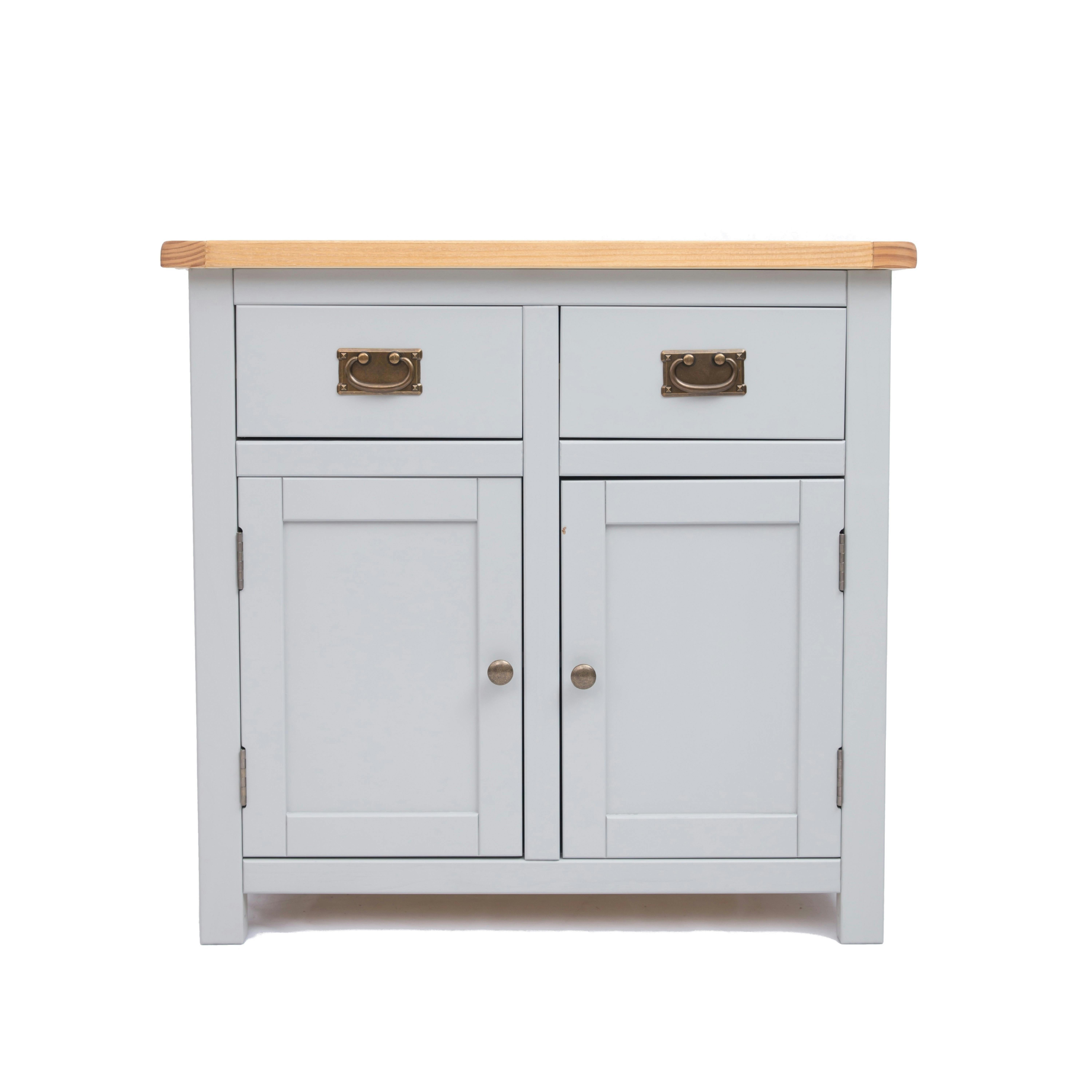 Cabinet Bits Light/Grey Argenta 2 Drawer 2 Door Sideboard Brass Drop Handle