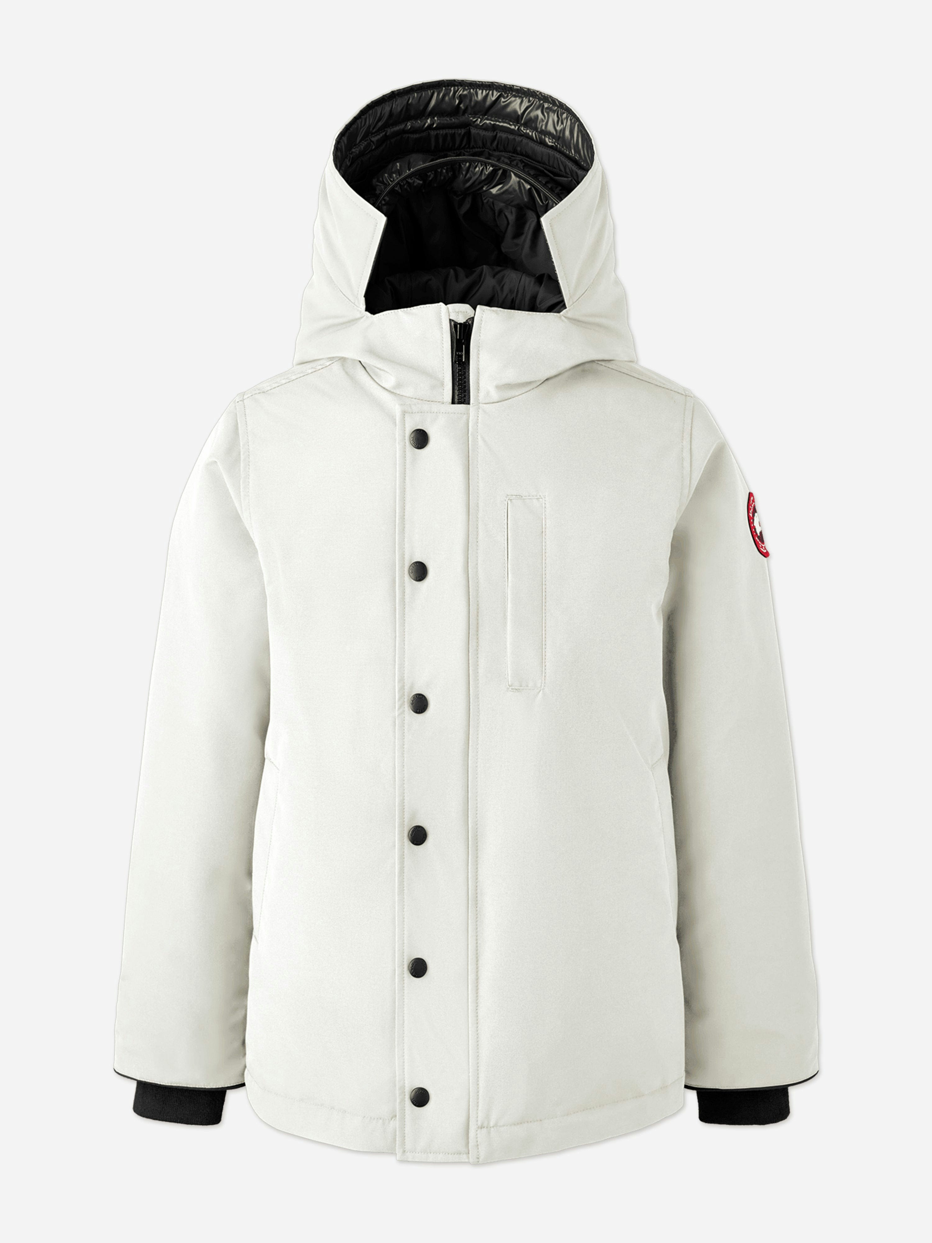 Canada Goose Boys White Kids Down Padded Logan Parka Jacket In - Xs (6 Yrs)
