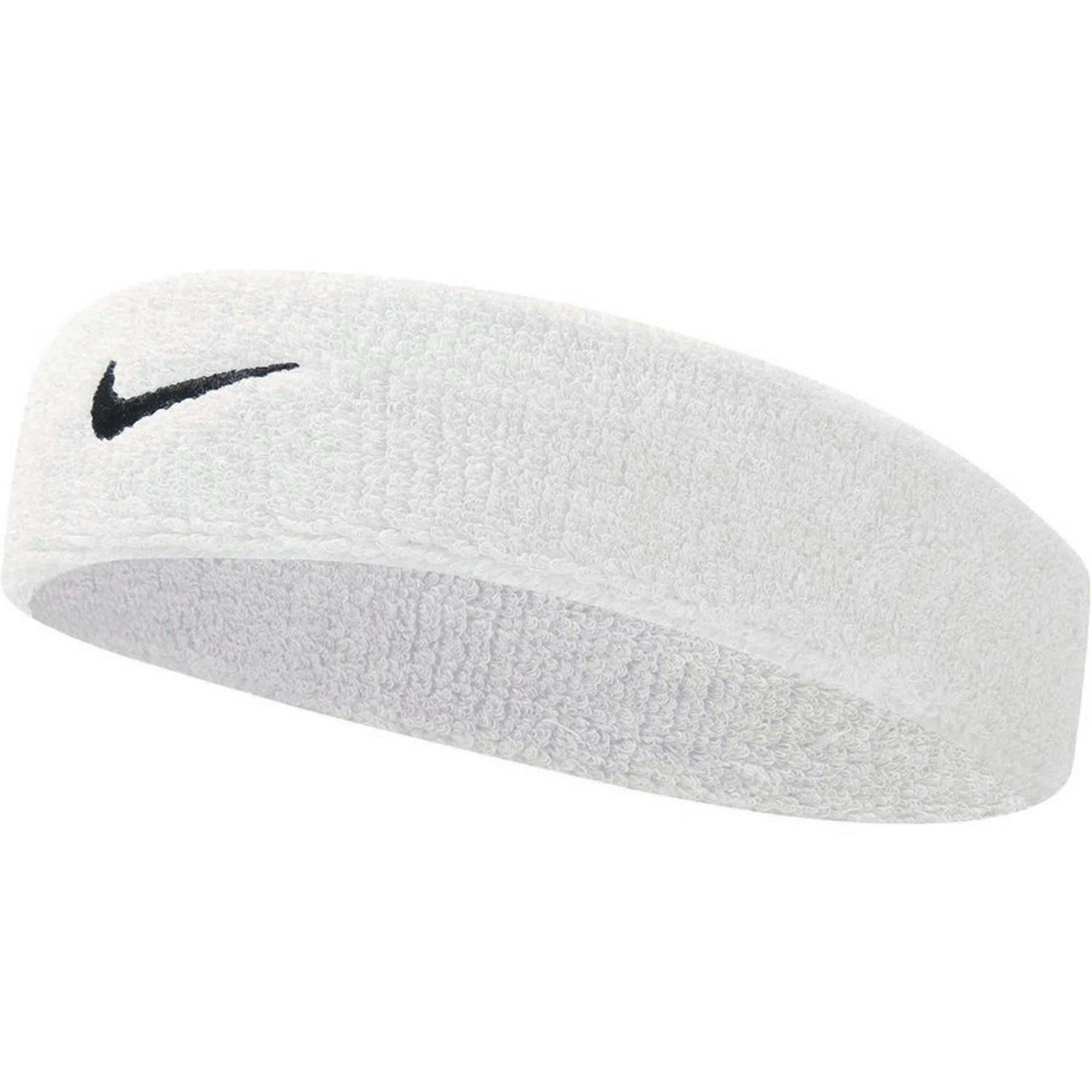 Nike Unisex White Adults Swoosh Headband - One Size - 80% Cotton/16% Nylon/4% Elastane