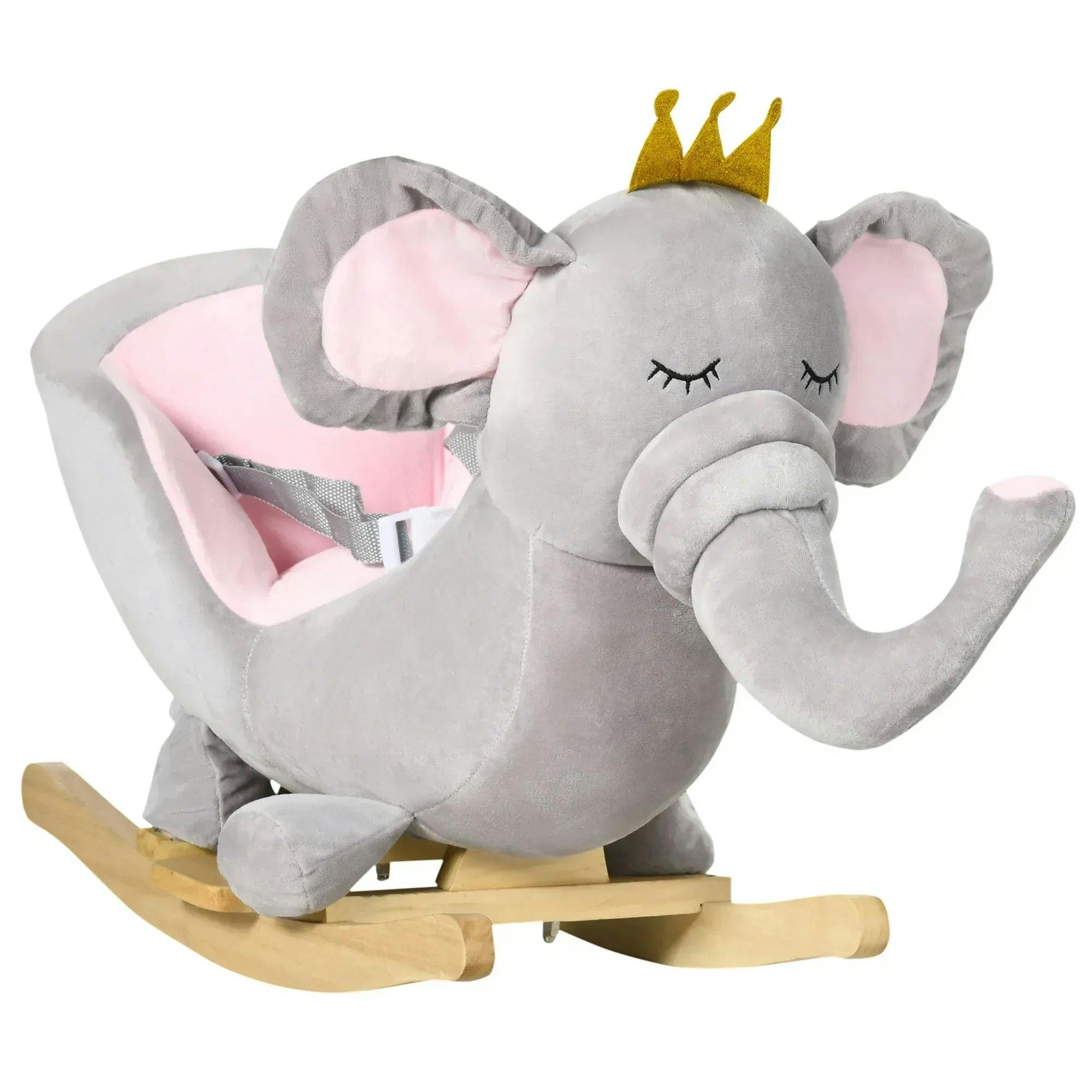 HOMCOM Baby Rocking Horse Elephant Rocking Chair Rocker Toy - for 18-36 Months  | TJ Hughes - Image 9