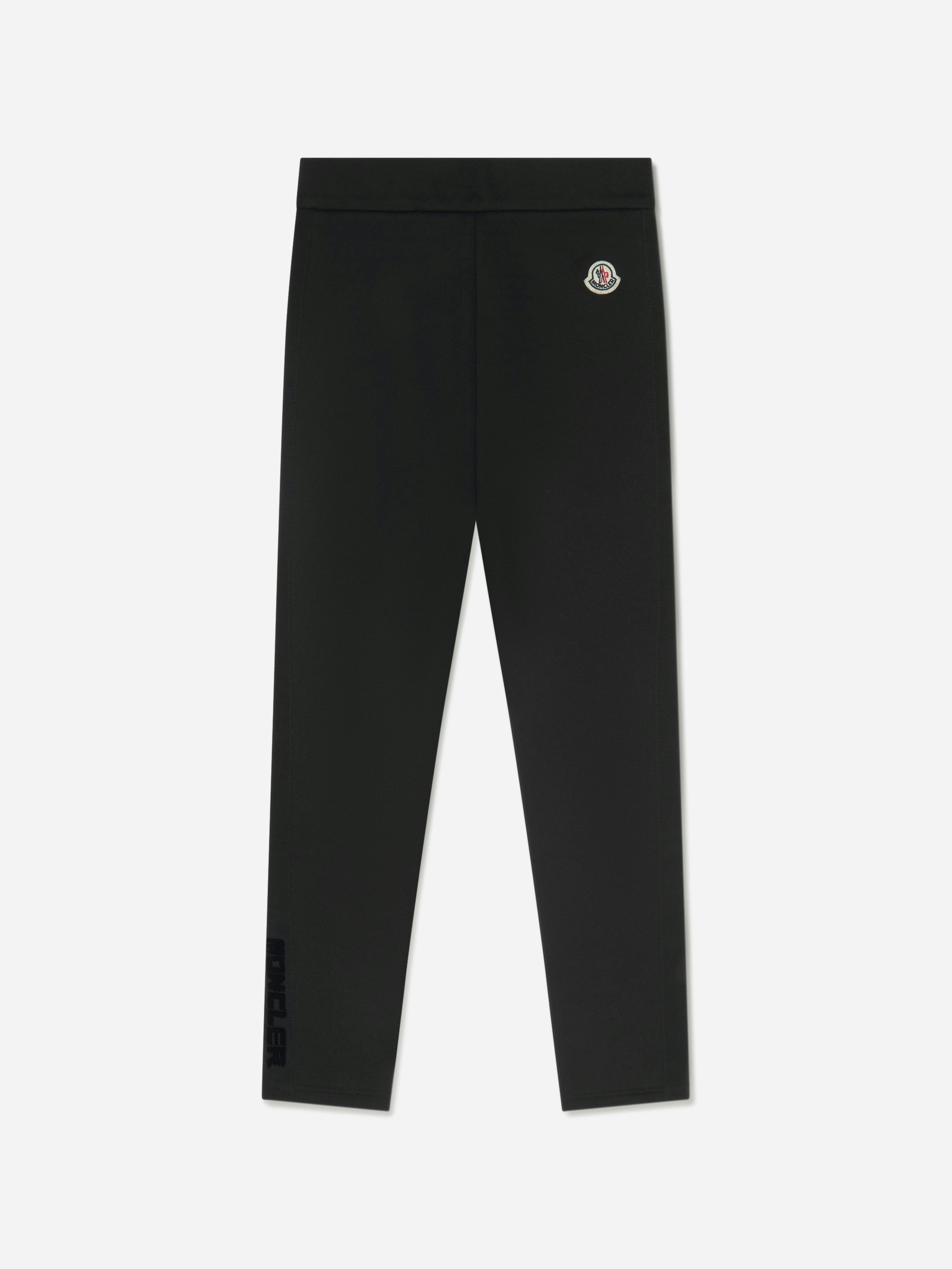 Moncler Enfant Girls Black Logo Print Leggings - 14 Yrs