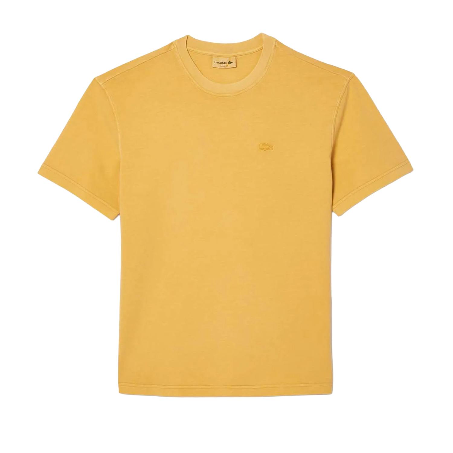Lacoste Men's Orange Natural Dyed T-Shirt - Xxs - 100% Cotton