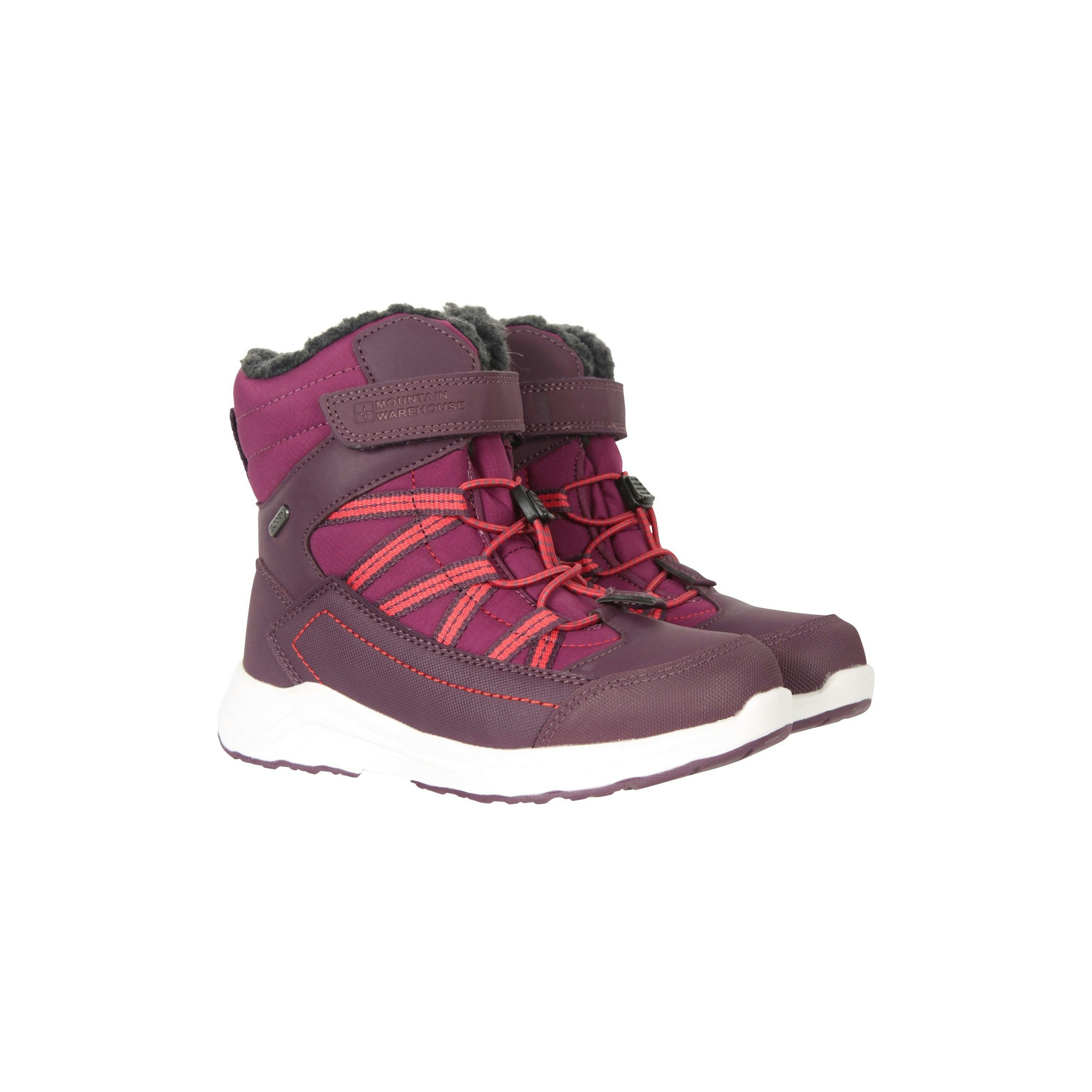 Mountain Warehouse Kids Denver Adaptive Waterproof Snow Boots - Berry - Berry - 10 Uk Child