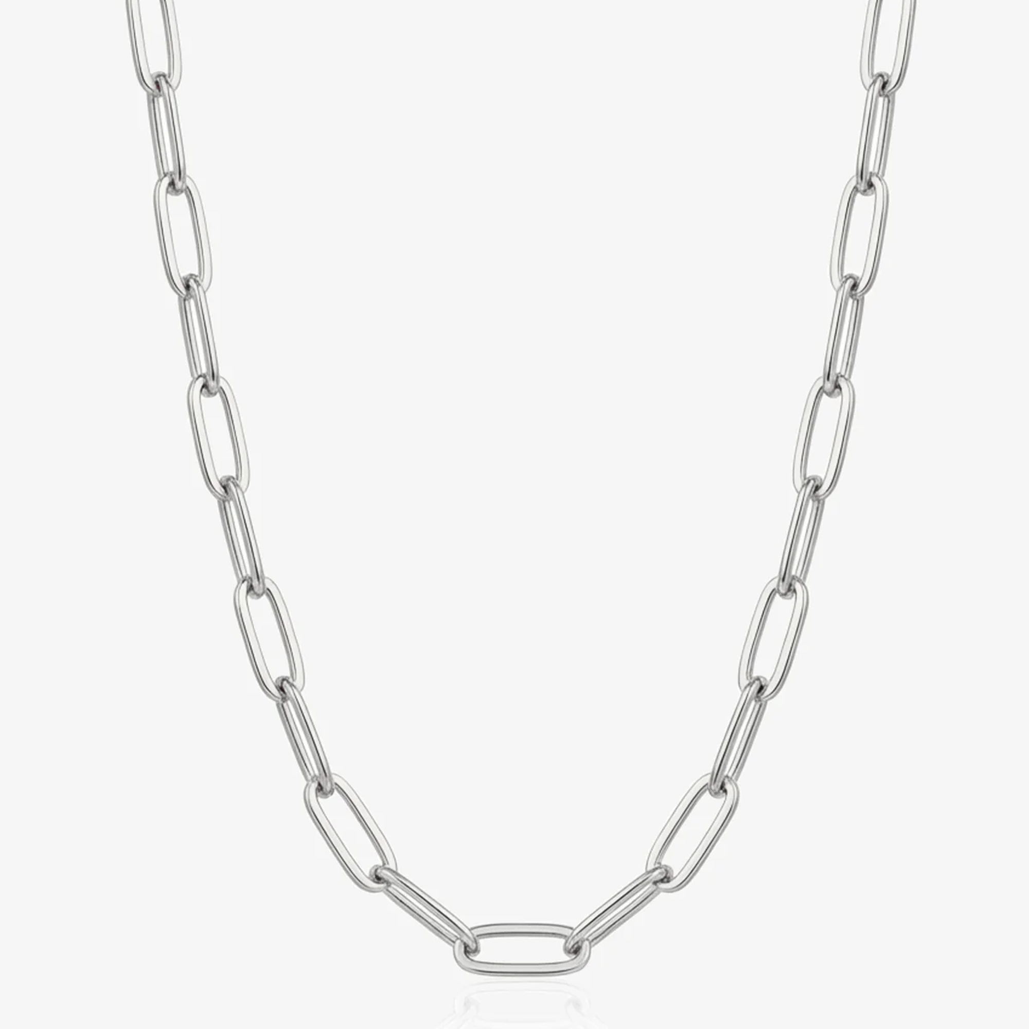 Muchv Silver 4Mm Link Chain Necklace
