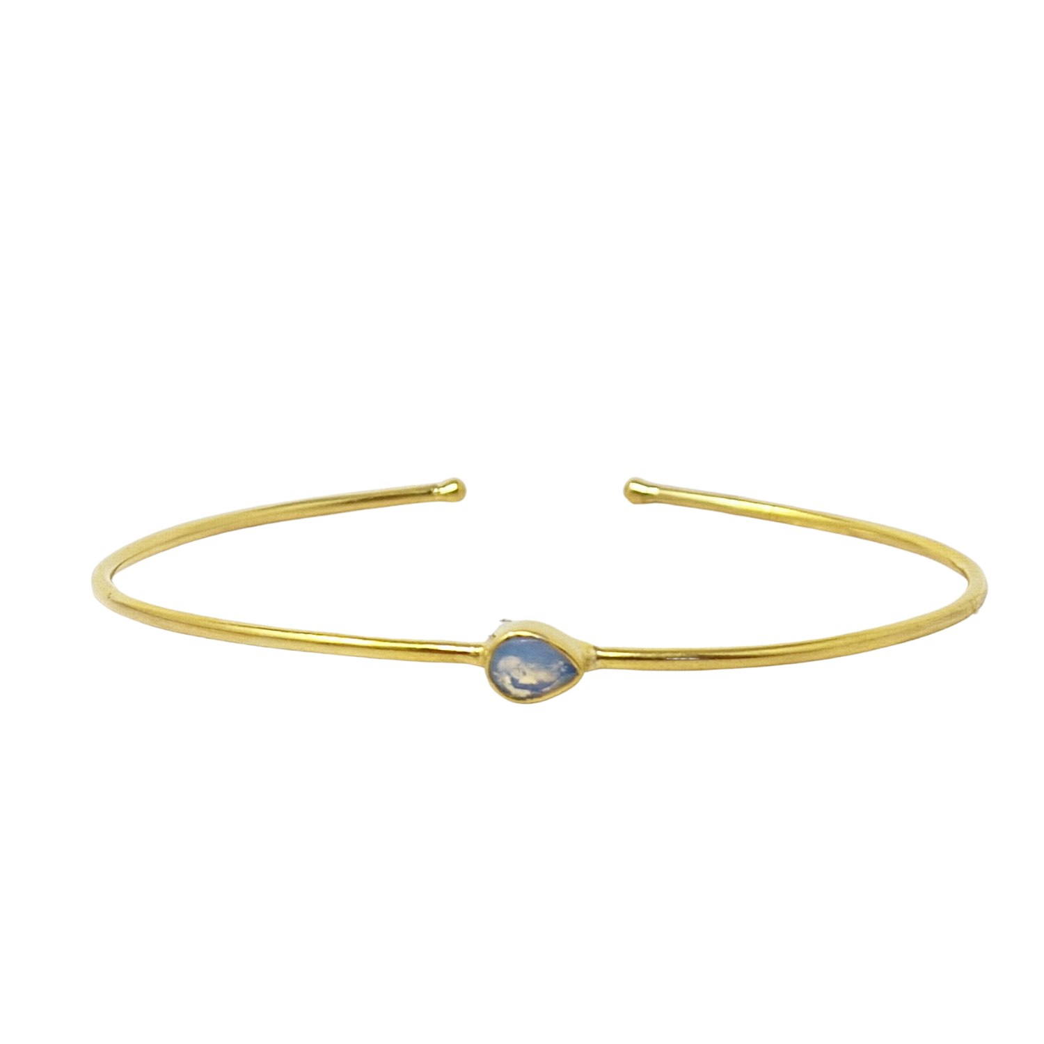 Harfi Gold Opal October Birthstone Crystal Plated Bangle