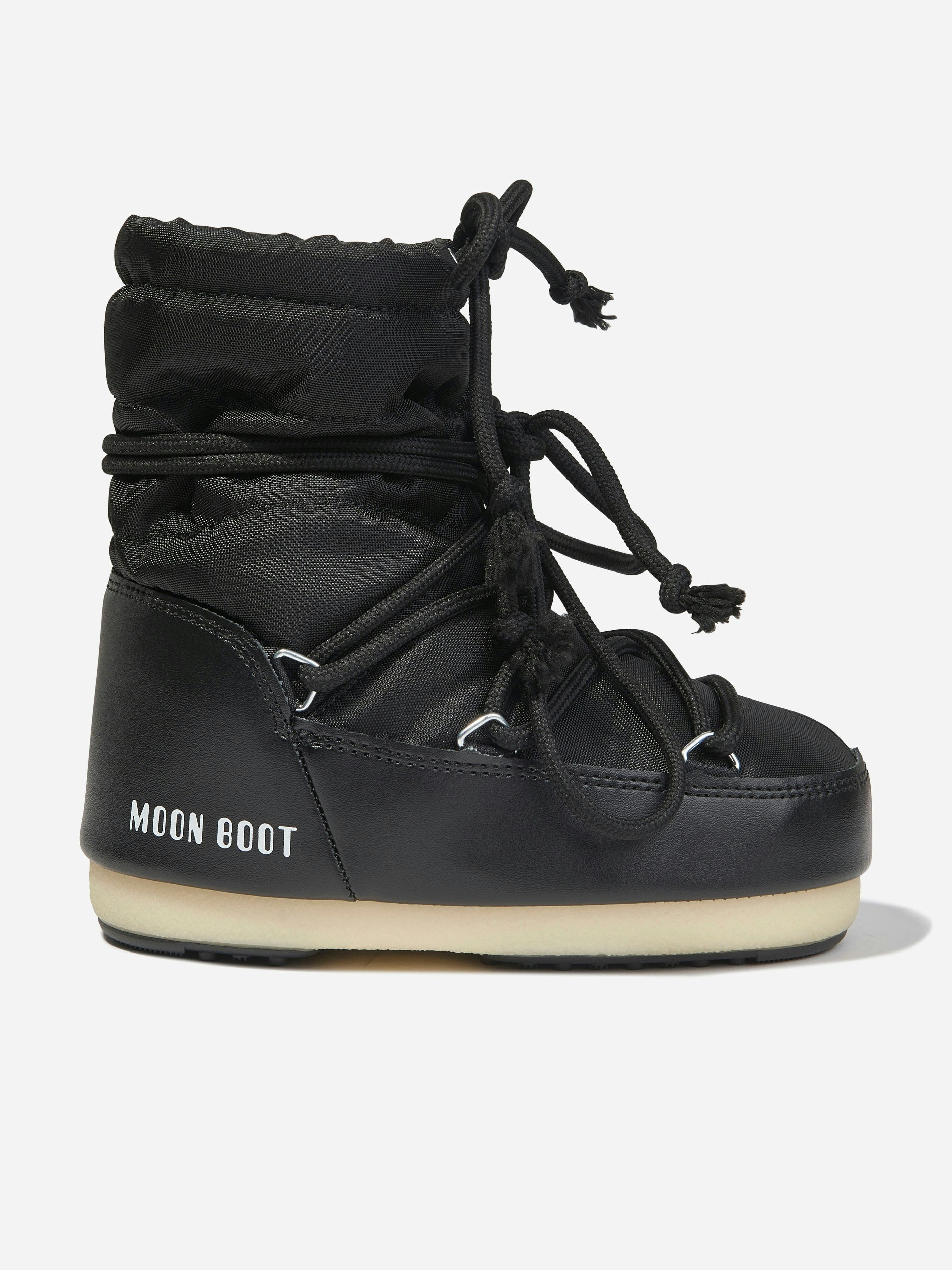 Moon Boot Light/Black Kids Low Nylon Snow Boots In - Eu 31 - 32 Uk 12.5 - 13