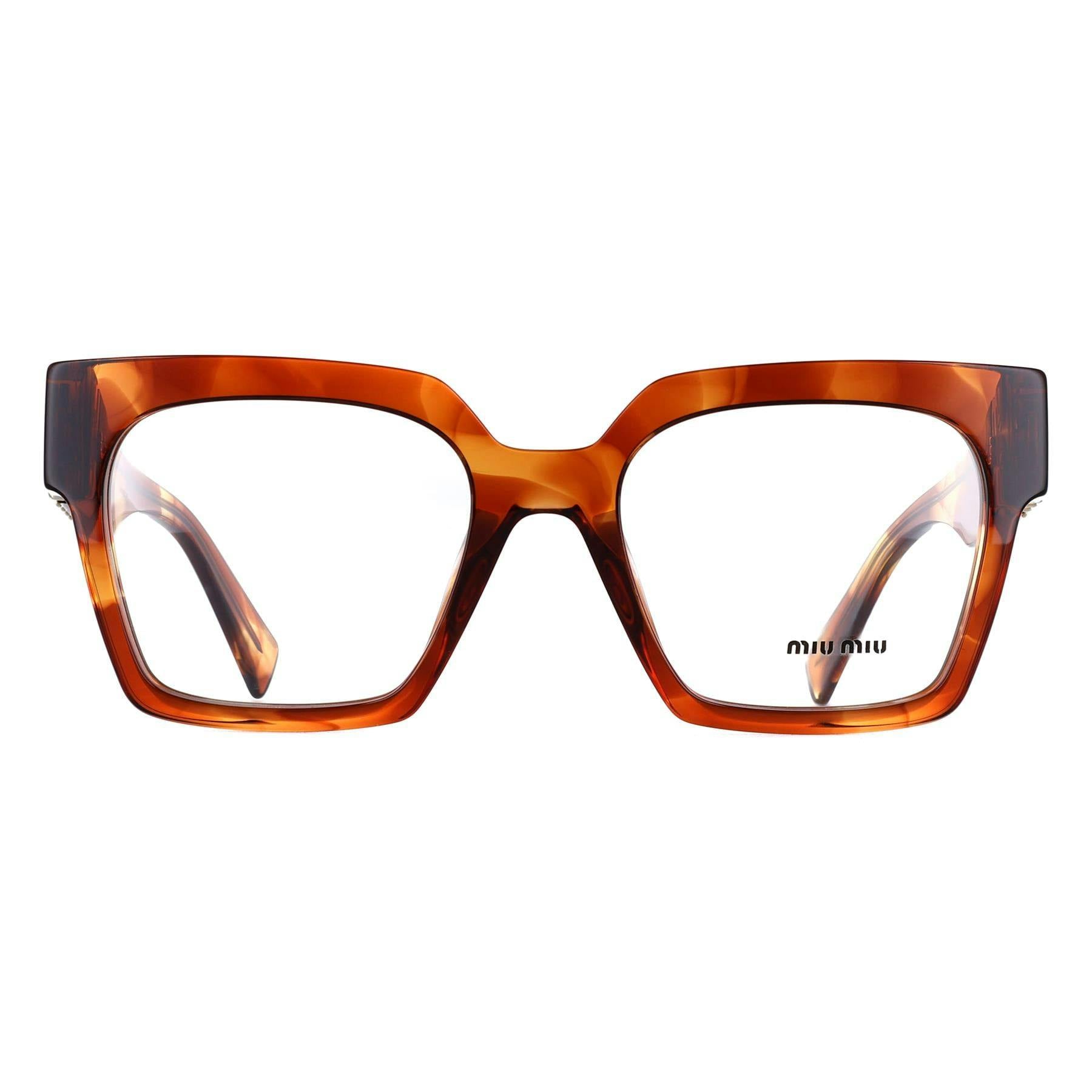 Miu Miu Women's Brown Woman Mu 04Uv 11Q1o1 Optical Frames Acetate Squared Normal - Image 6