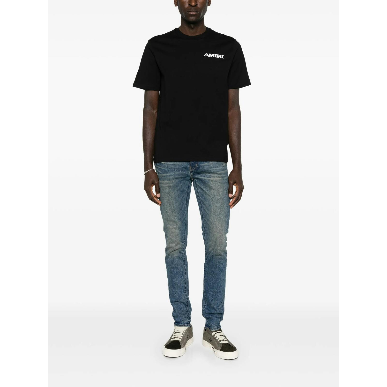 Amiri Black Sports Logo T-Shirt In - Xxl