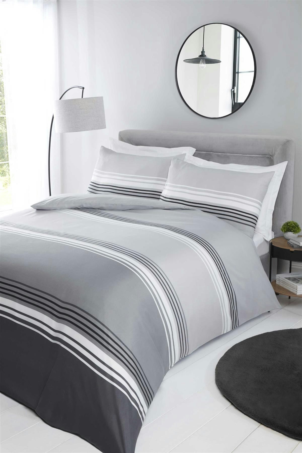 Rackhams Grey Cincinnati Duvet Cover Set - Single
