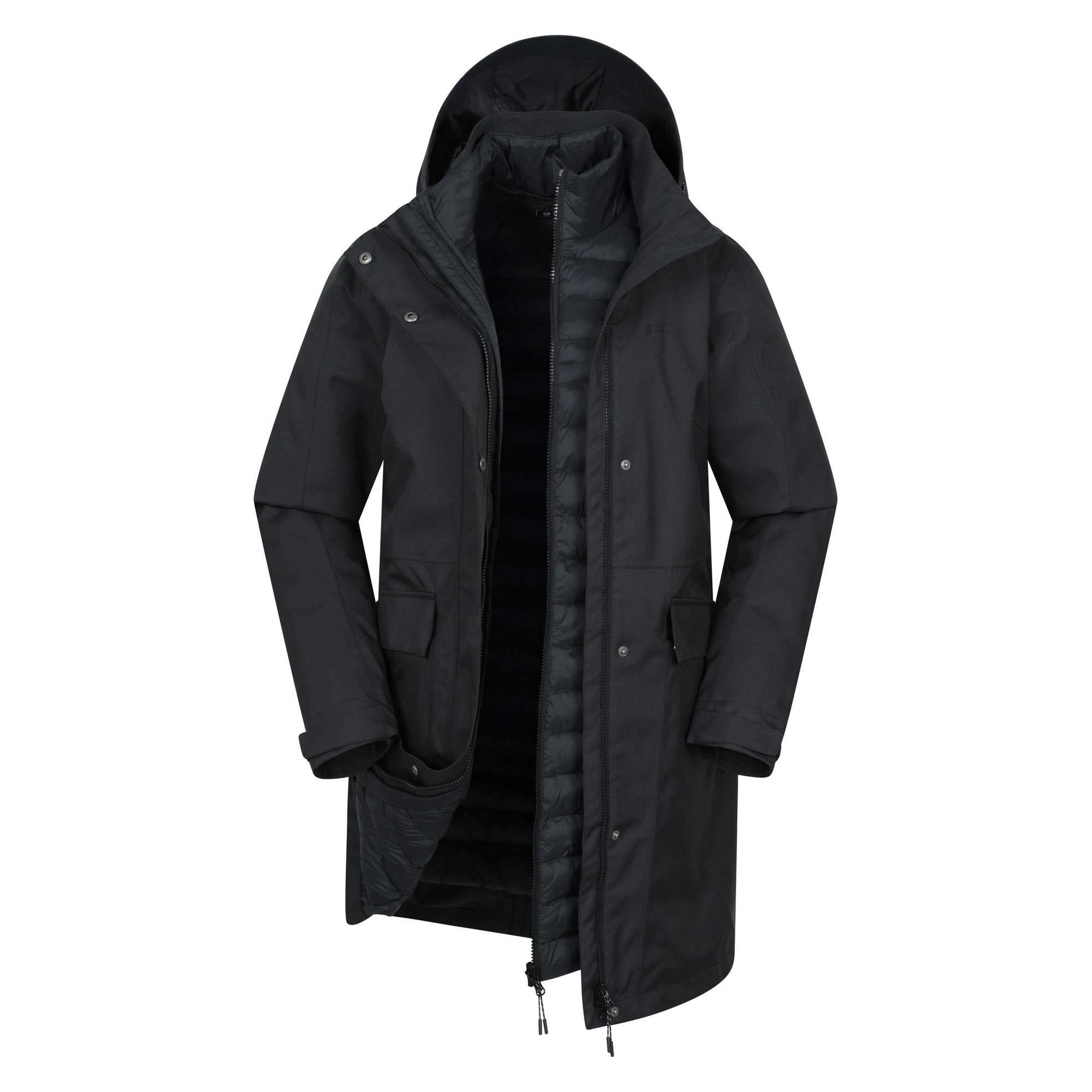 Mountain Warehouse Women's Black Rain On 3 In 1 Waterproof Jacket - 18 Uk - 100% Polyester