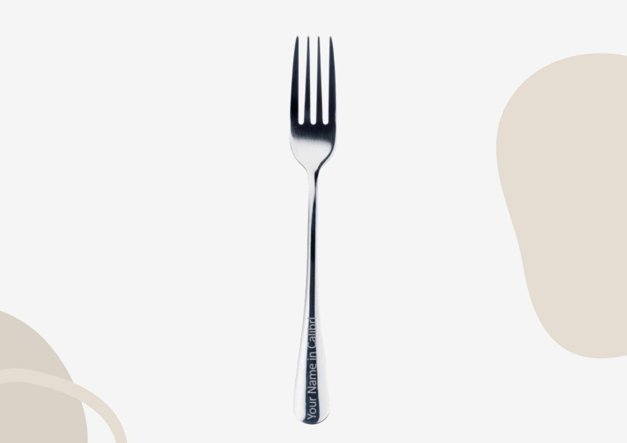 Mylee London Silver Personalised Stainless Steel Fork - Yes