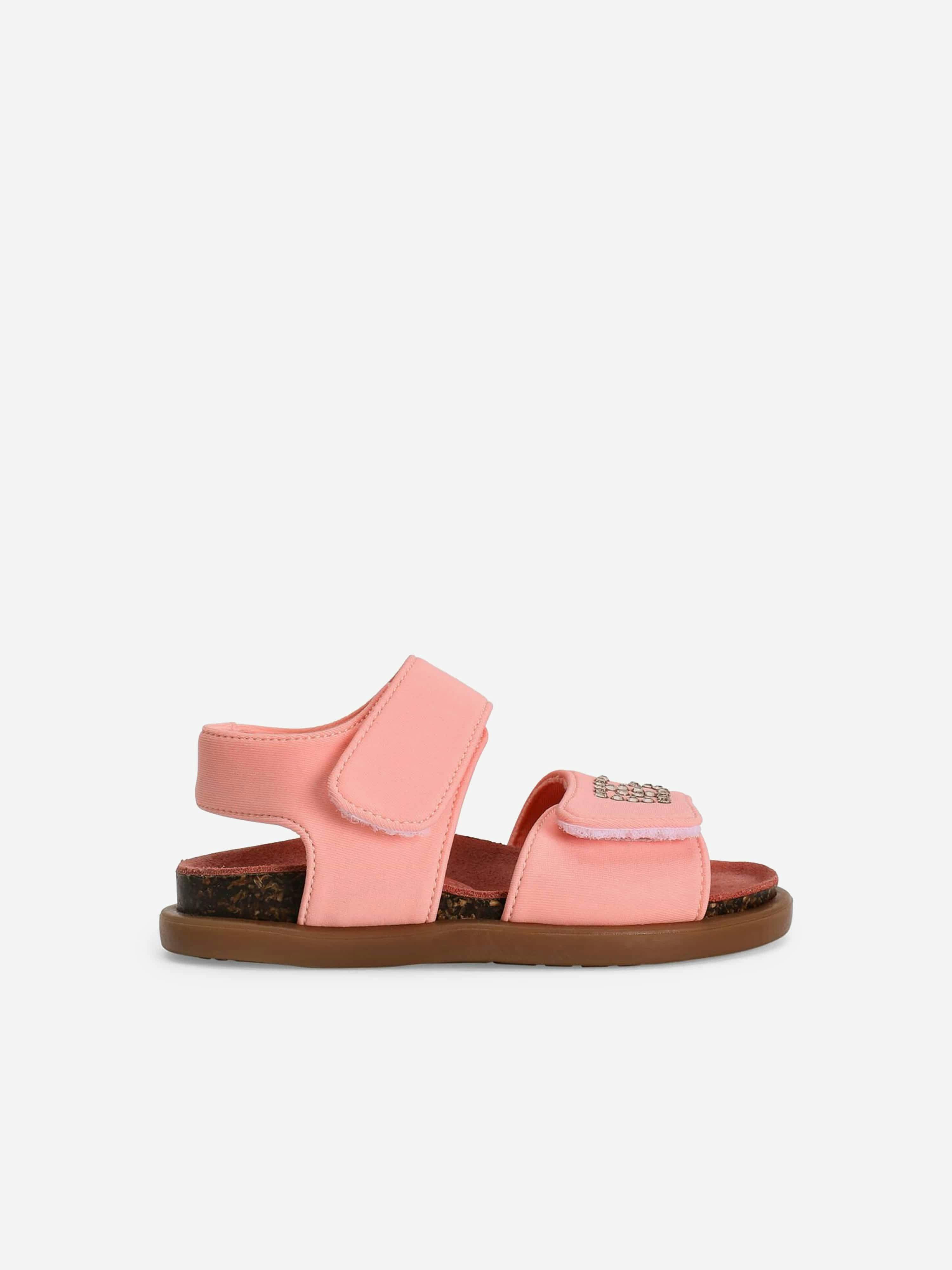 Dolce & Gabbana Kids Girls Pink Dolce & Gabbana Lycra Dg Sandals In - Eu 21 Uk 4.5