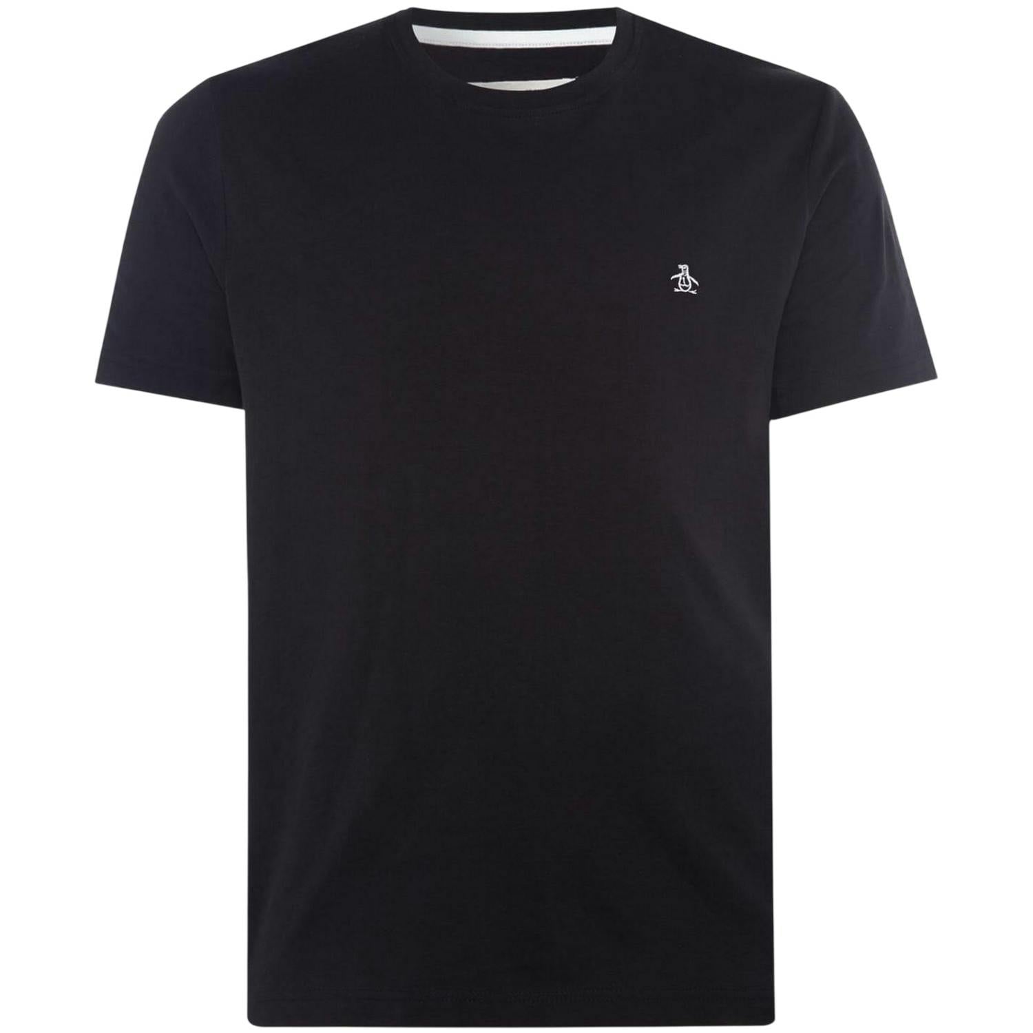 Original Penguin Men's Black Pin Point Embroidered T-Shirt - S - 100% Organic Cotton