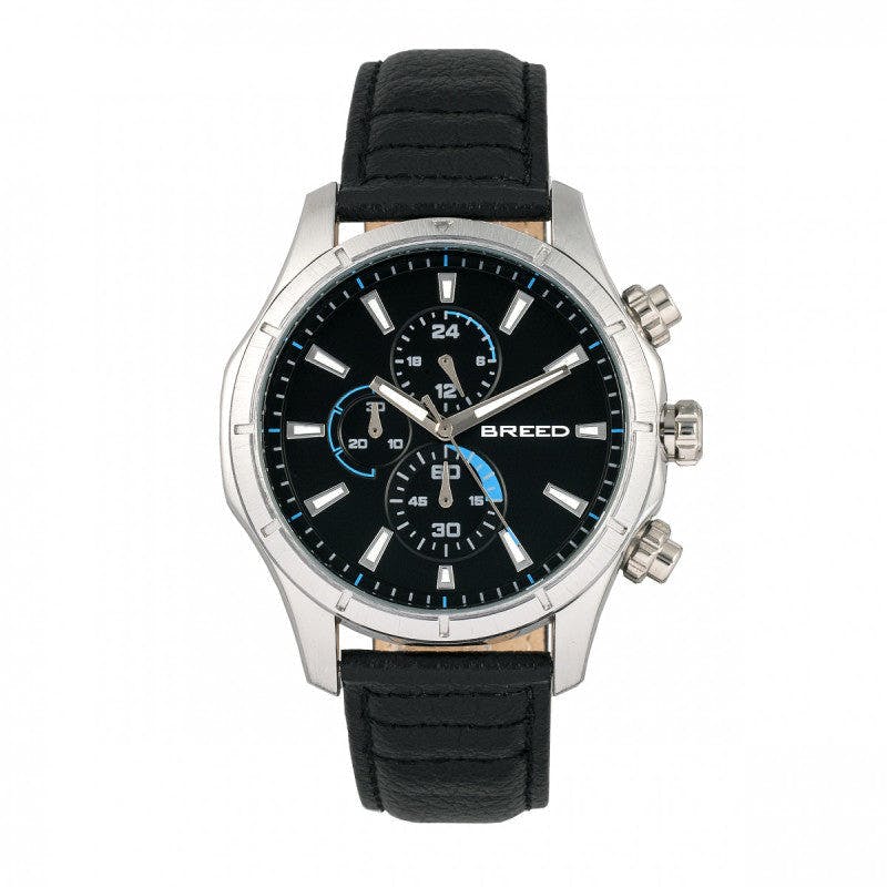 Breed Light Lacroix Chronograph Leather-Band Watch