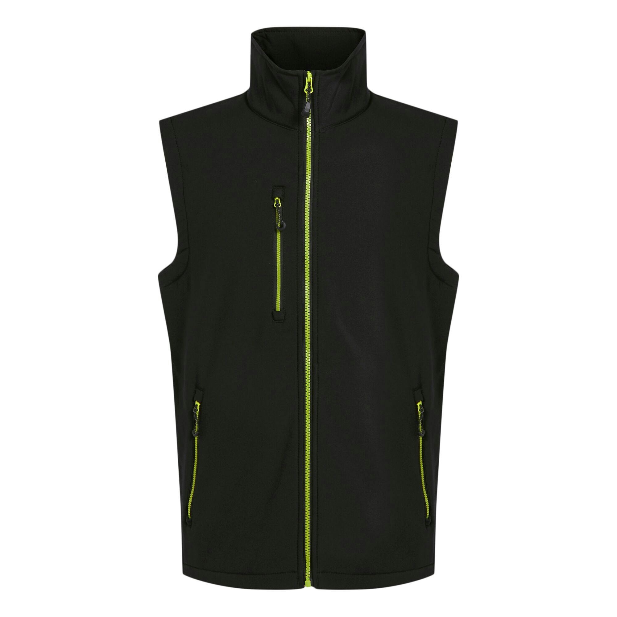 Regatta Men's Black/Green Professional Softshell 2 Layer Body Warmer - /Lime - M - /Lime - 100% Mixed
