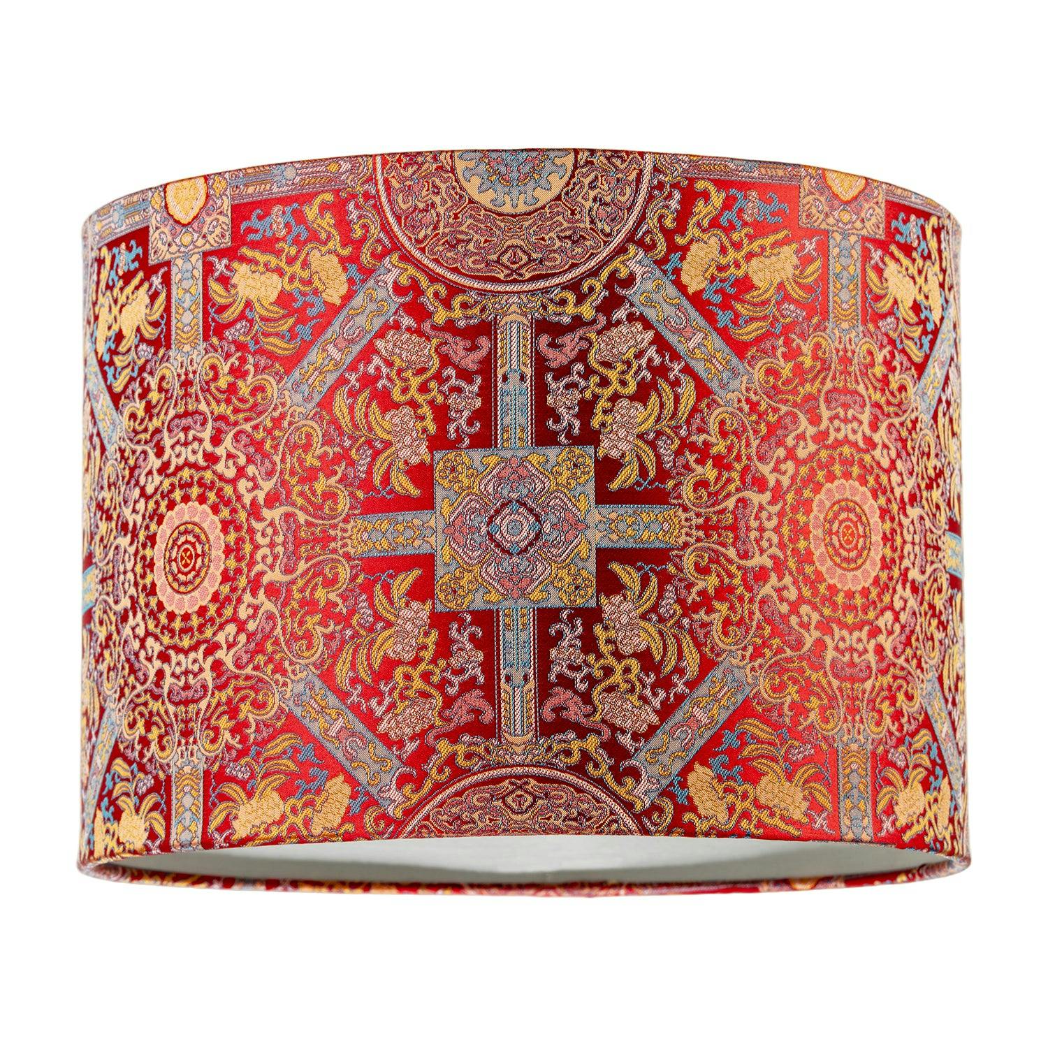 Rackhams Red/Gold Persian-Inspi Ottoman Tapestry Floral Shade In Deep And