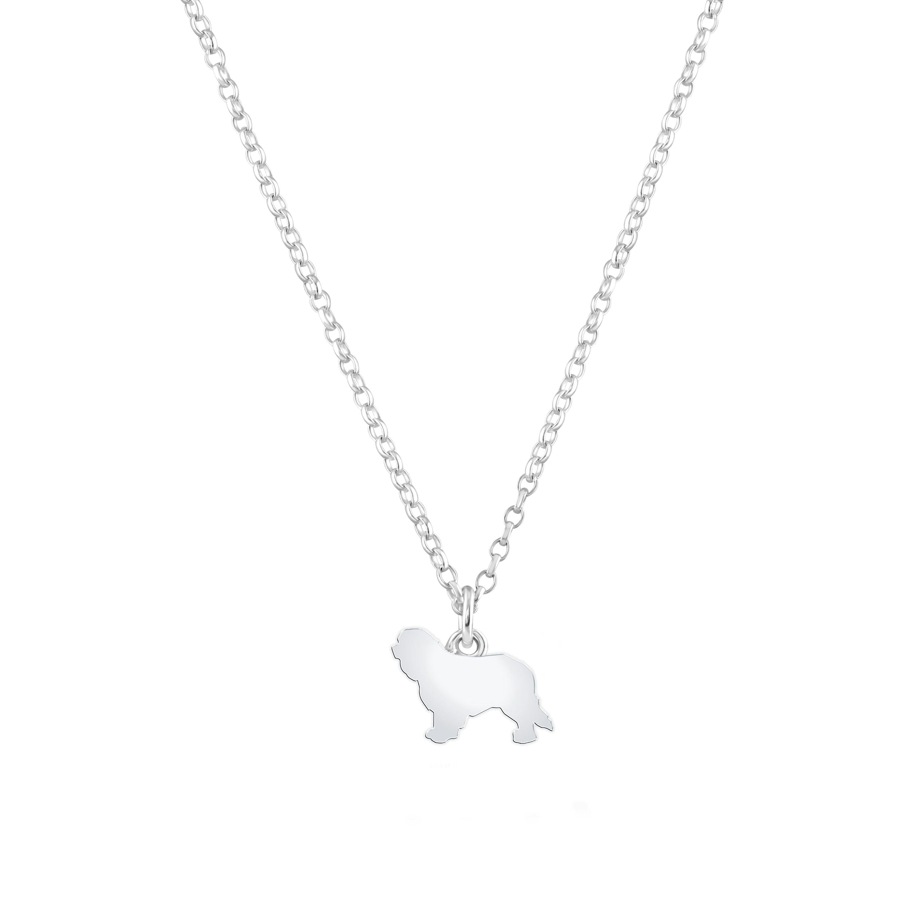 Mylee London Silver Cavalier King Charles Spaniel Silhouette Necklace - Personalised - No