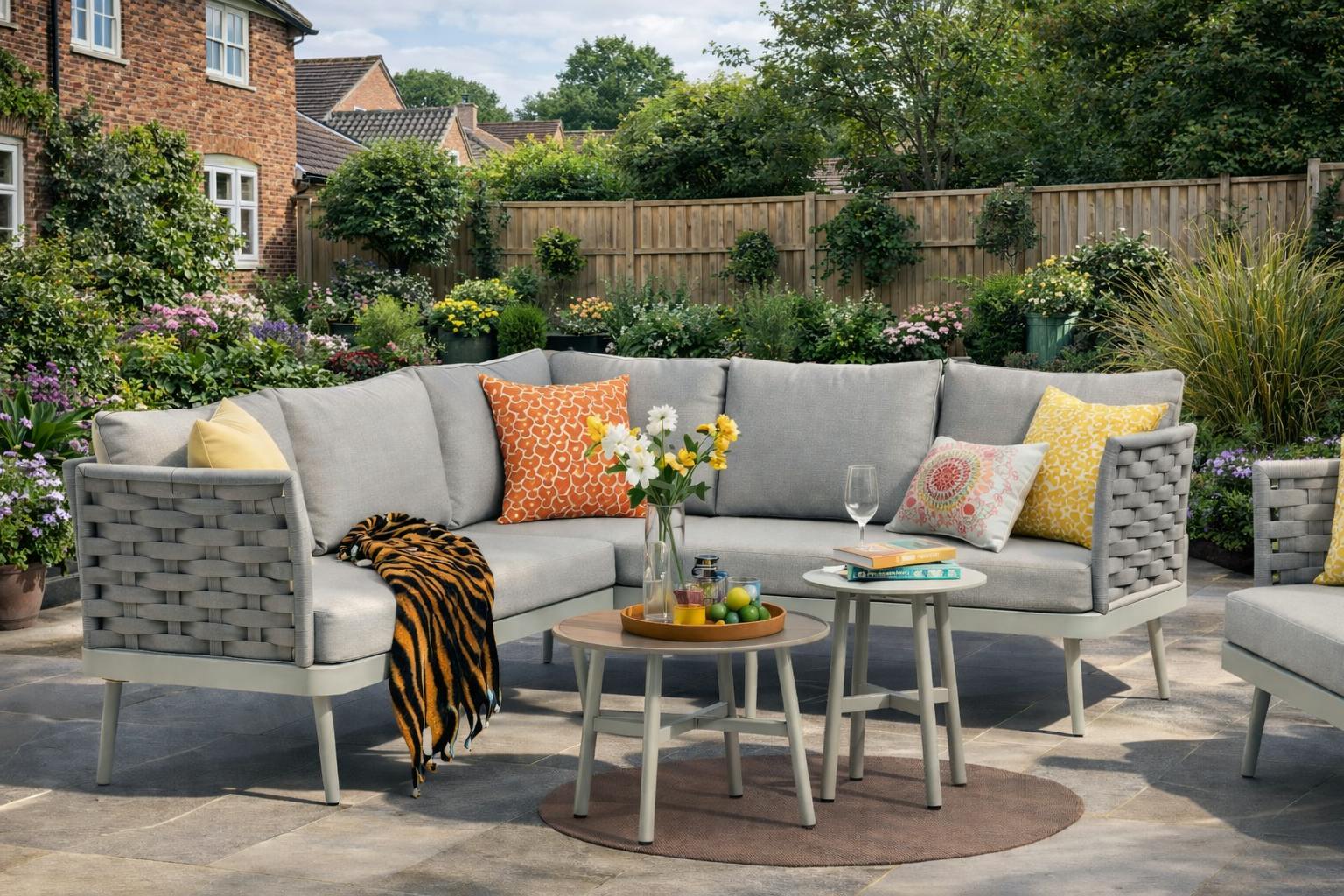 Glendale Larissa 7 Seater Corner Garden Sofa Set – Aluminium Frame