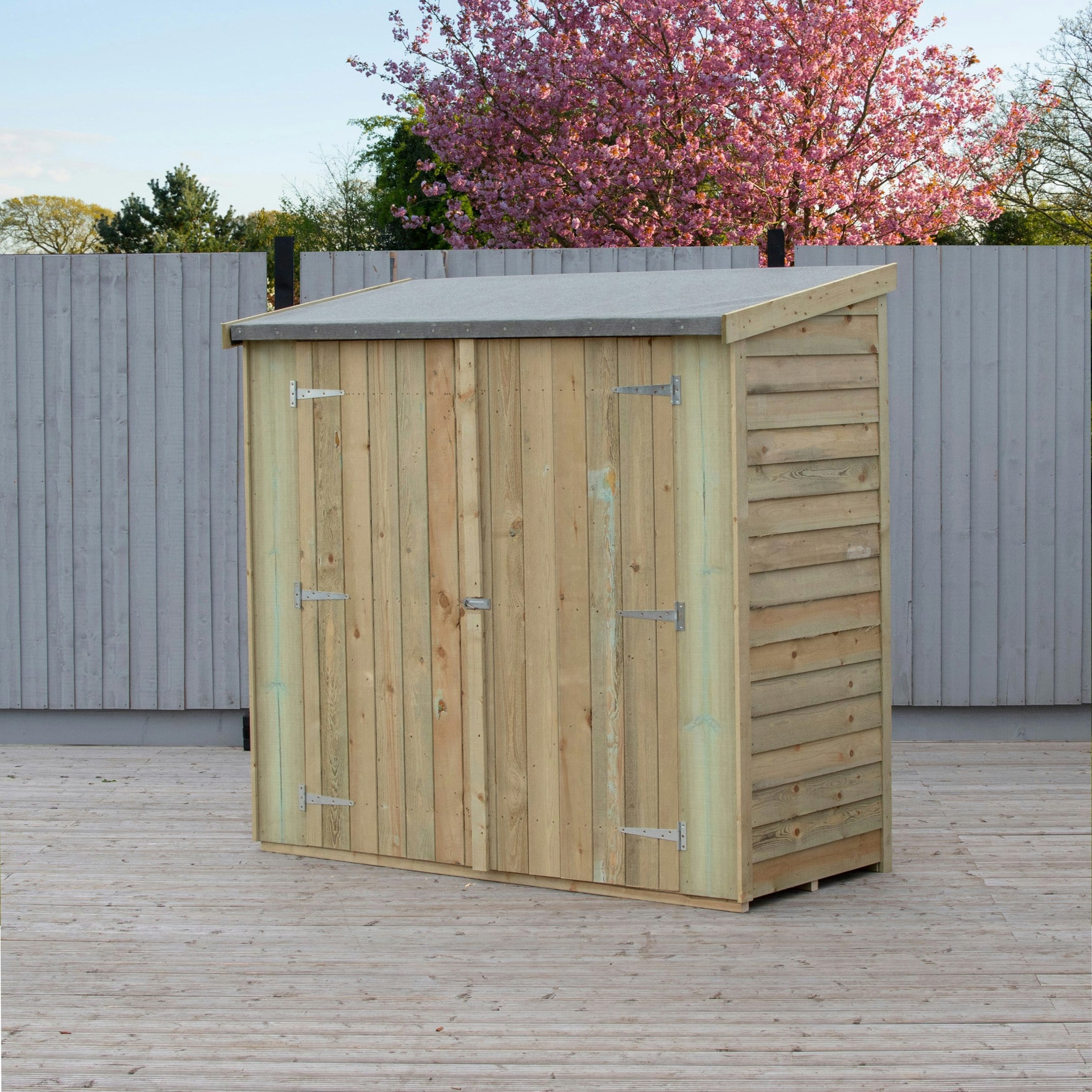 Rackhams Overlap Pressure Treated Pent 6X3 Storage Shed Double Doors