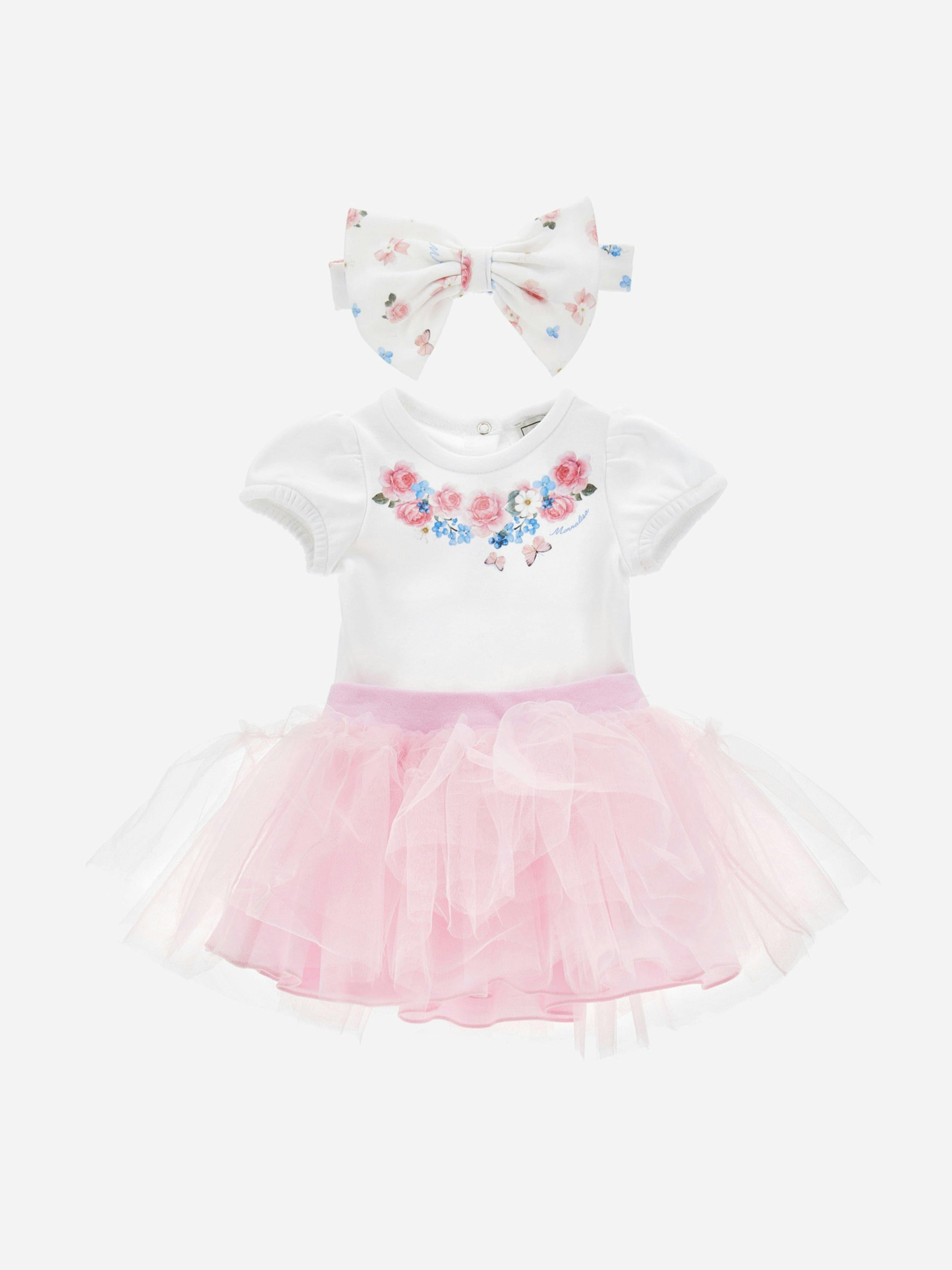 Monnalisa Women's Pink Baby Girls Tulle Skirt Set In - 9 Mths