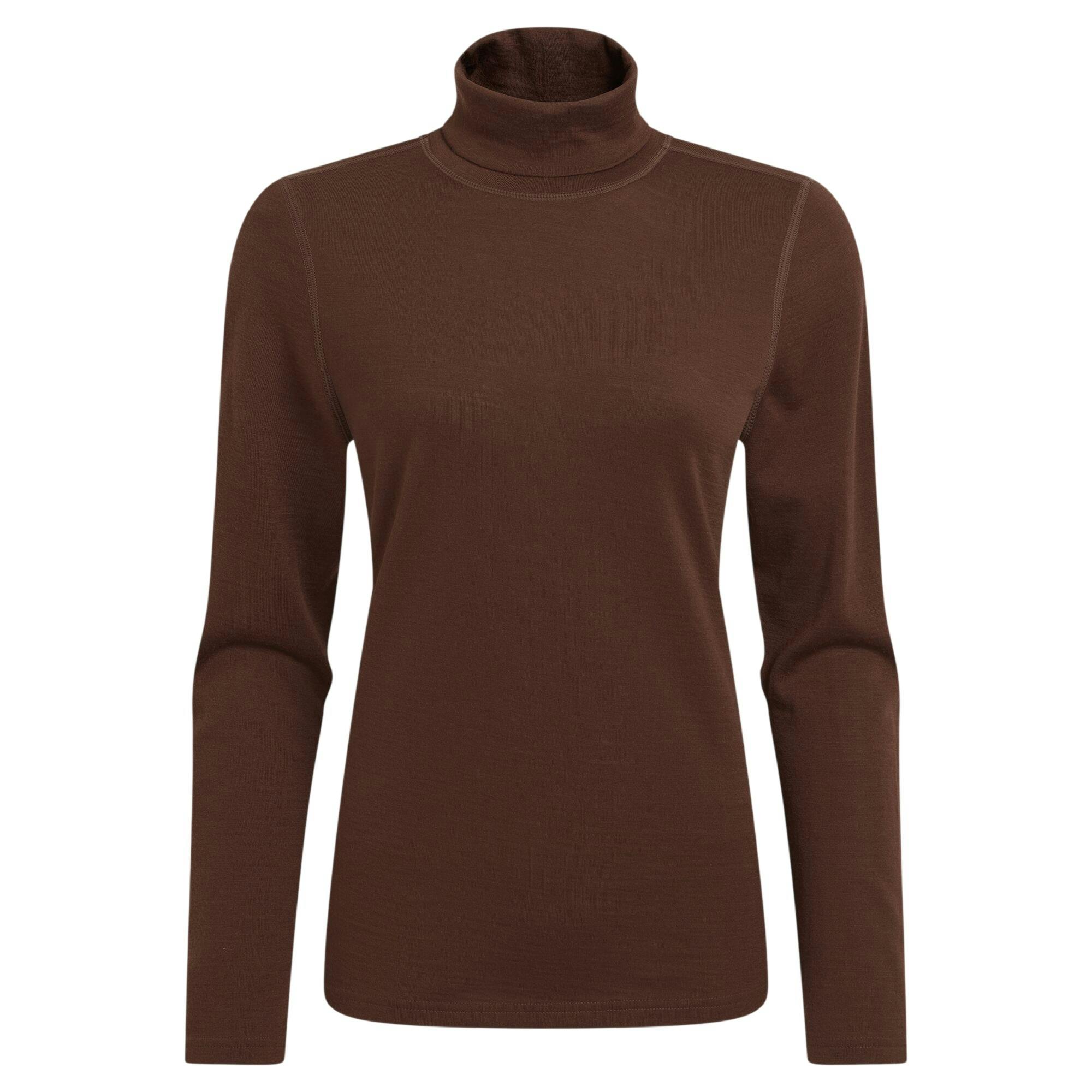 Craghoppers Women's Dark Charadrion Merino Wool Long-Sleeved T-Shirt - Truffle - 10 Uk - Truffle - 80% Merino Wool/20% Recycled Polyester