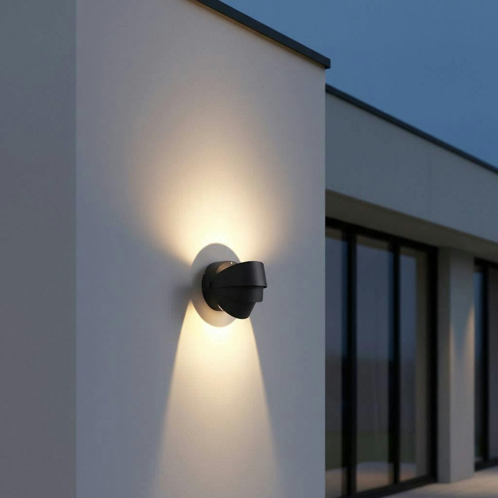 Rackhams Black 6 Watt Shell Design Modern Outdoor Wall Lamp