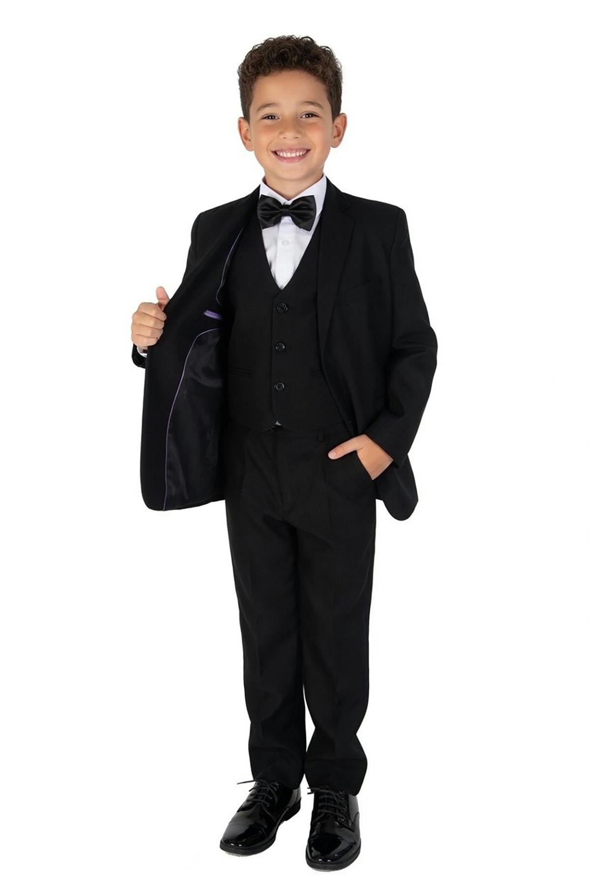 Cinda Black 5 Piece Suits - 8-9 Years