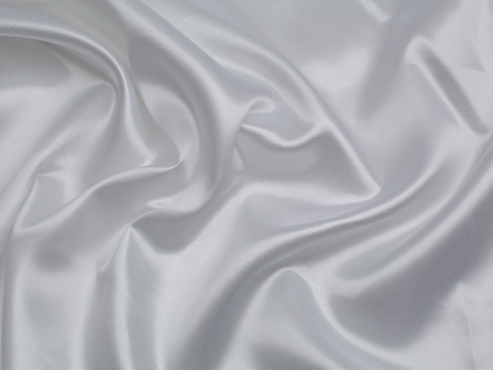 Minerva Core Range White Minerva Liquid Satin Fabric - Plain Design Dressmaking Fabric, 150 Cm / 60" Wide - Per Metre