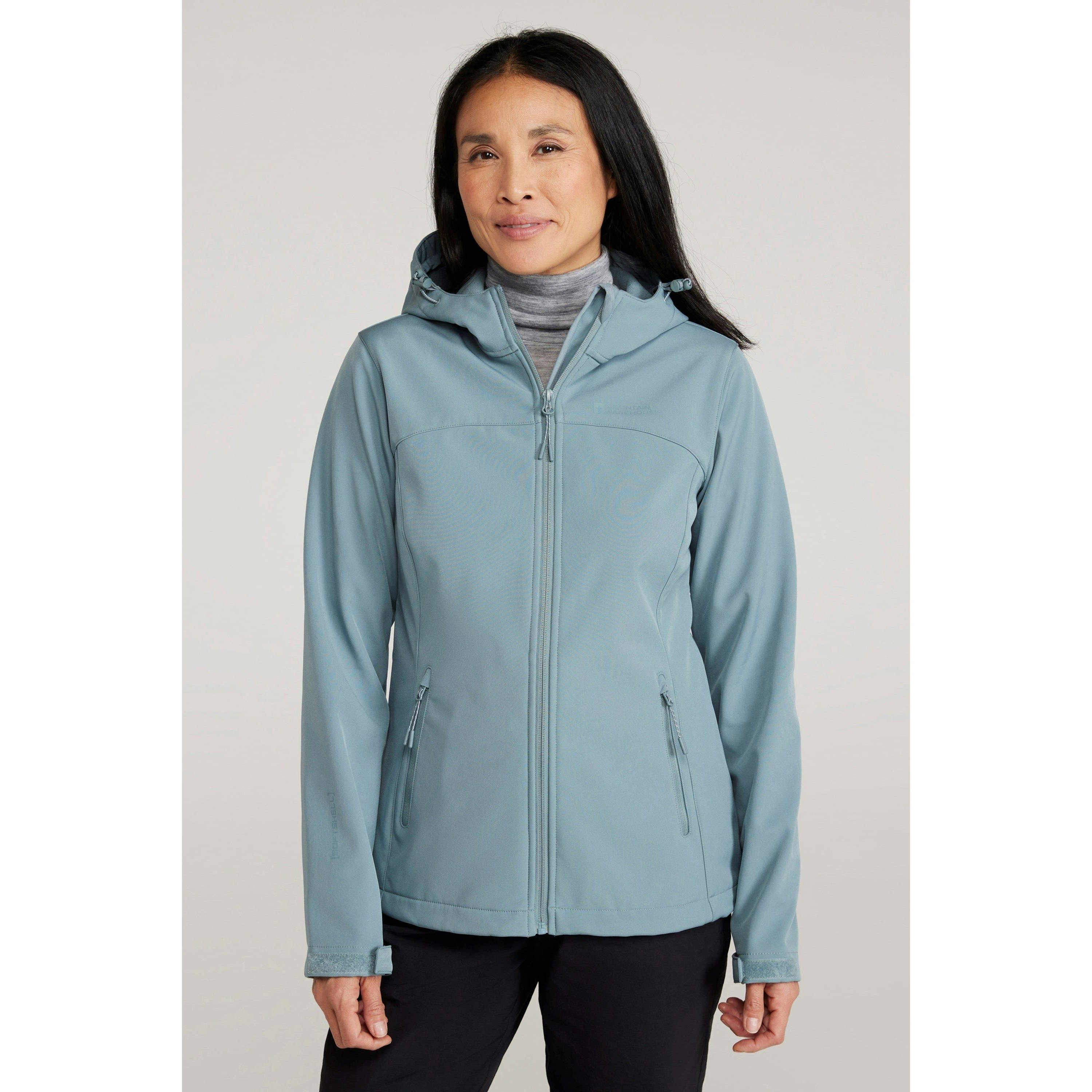 Mountain Warehouse Women's Green Exodus Water Resistant Soft Shell Jacket - Pale - Pale Size 16 Uk
