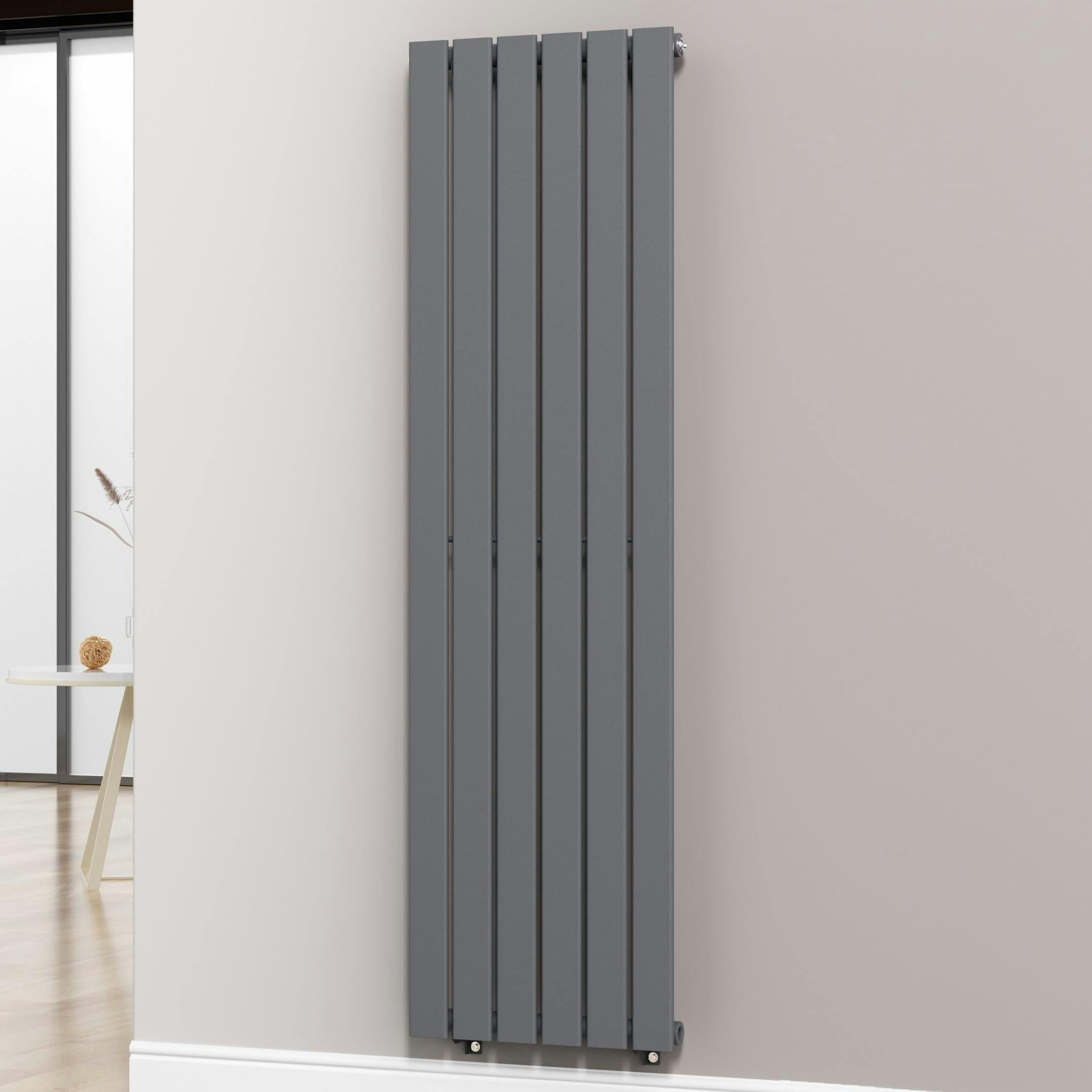 Myhomeware Anthracite/Gray 452 X 1600 Mm Modern Vertical Flat Panel Designer Radiator Single Panel Radiator Heater
