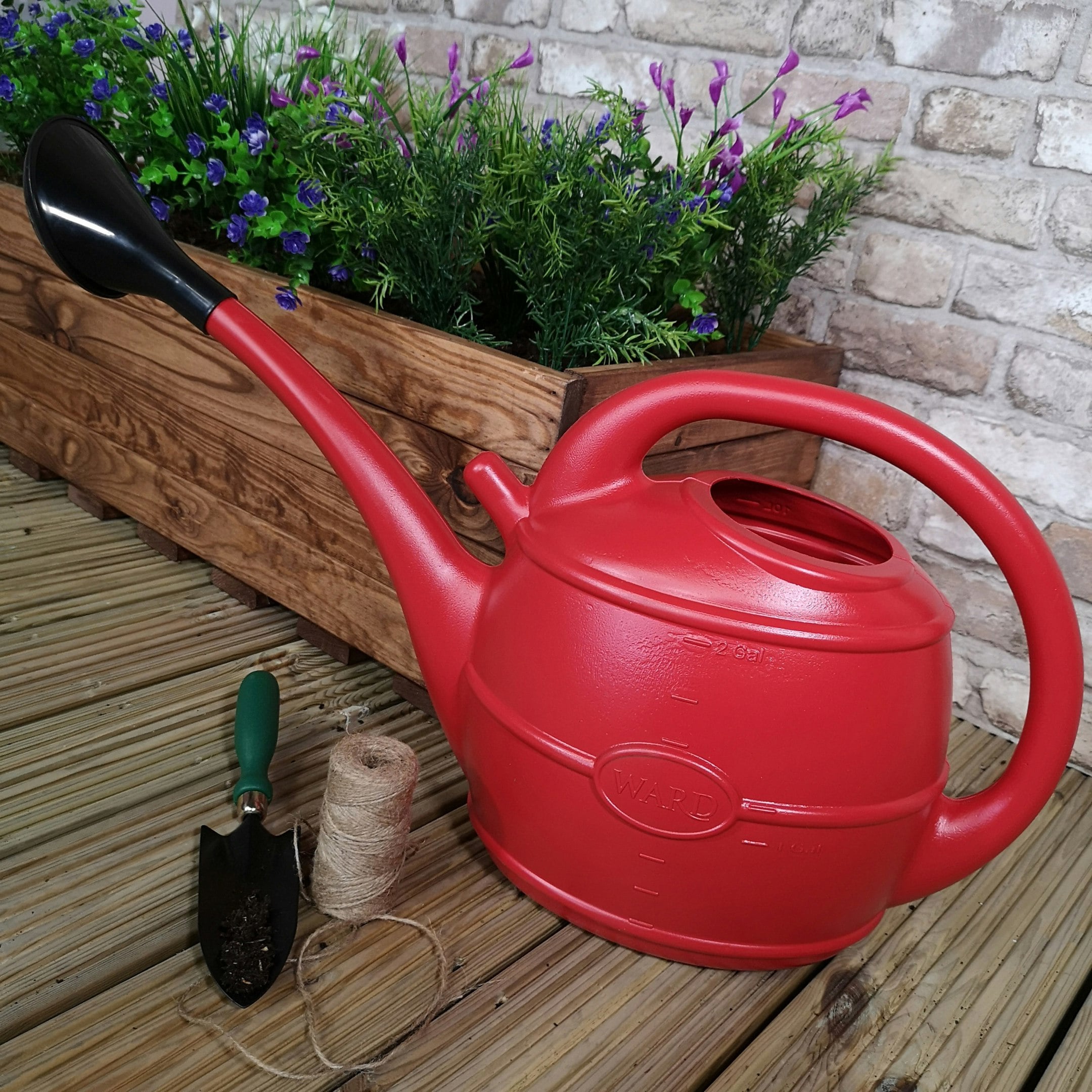 Rackhams Red 10L Ward Garden Watering Can With Rose