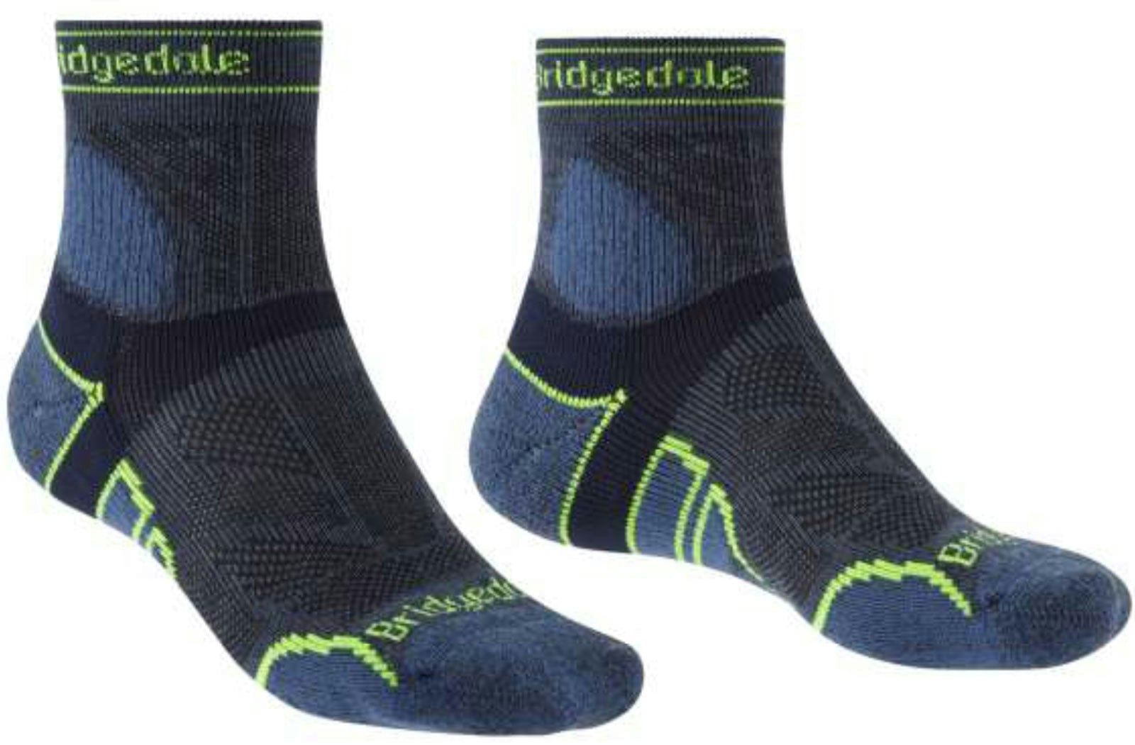 Bridgedale Men's Blue Lightweight T2 Merino Run Mini-Crew Socks {Br-710199} - Medium