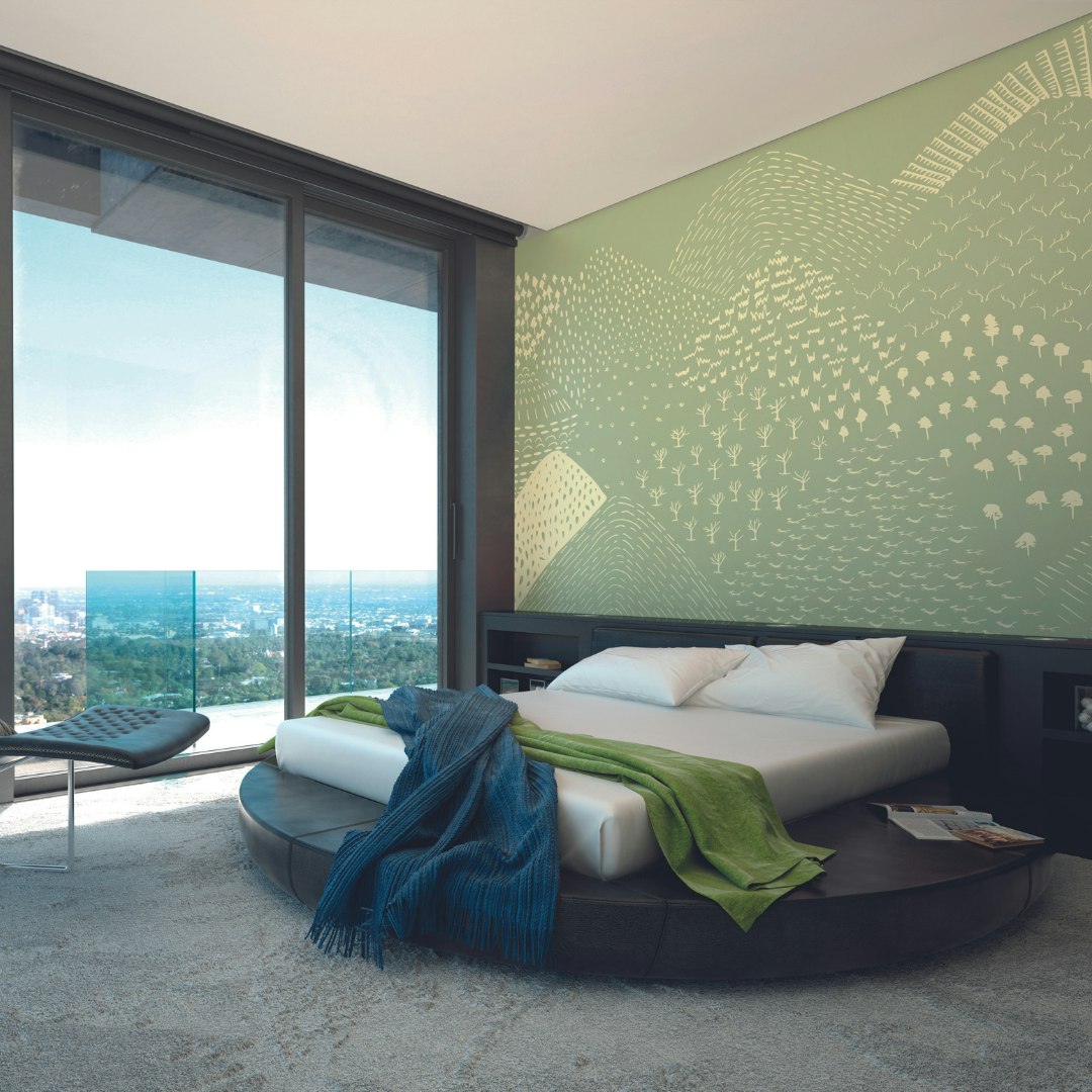 Origin Murals Green Abstract Fields - Medium - W300cm X H240cm