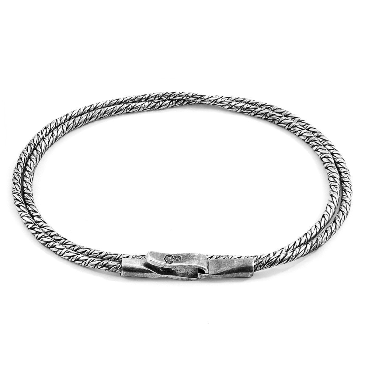 Anchor & Crew Silver Forestay Double Sail Chain Bracelet - L - 23Cm