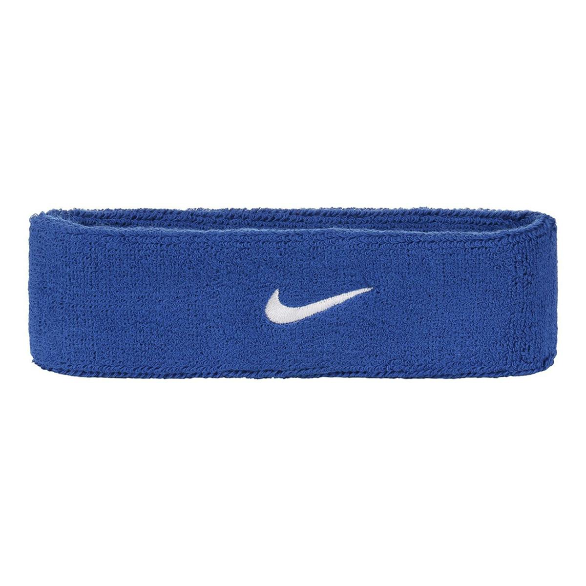 Nike Unisex Blue Adults Swoosh Headband - Royal - Royal - One Size - 80% Cotton/16% Nylon/4% Elastane