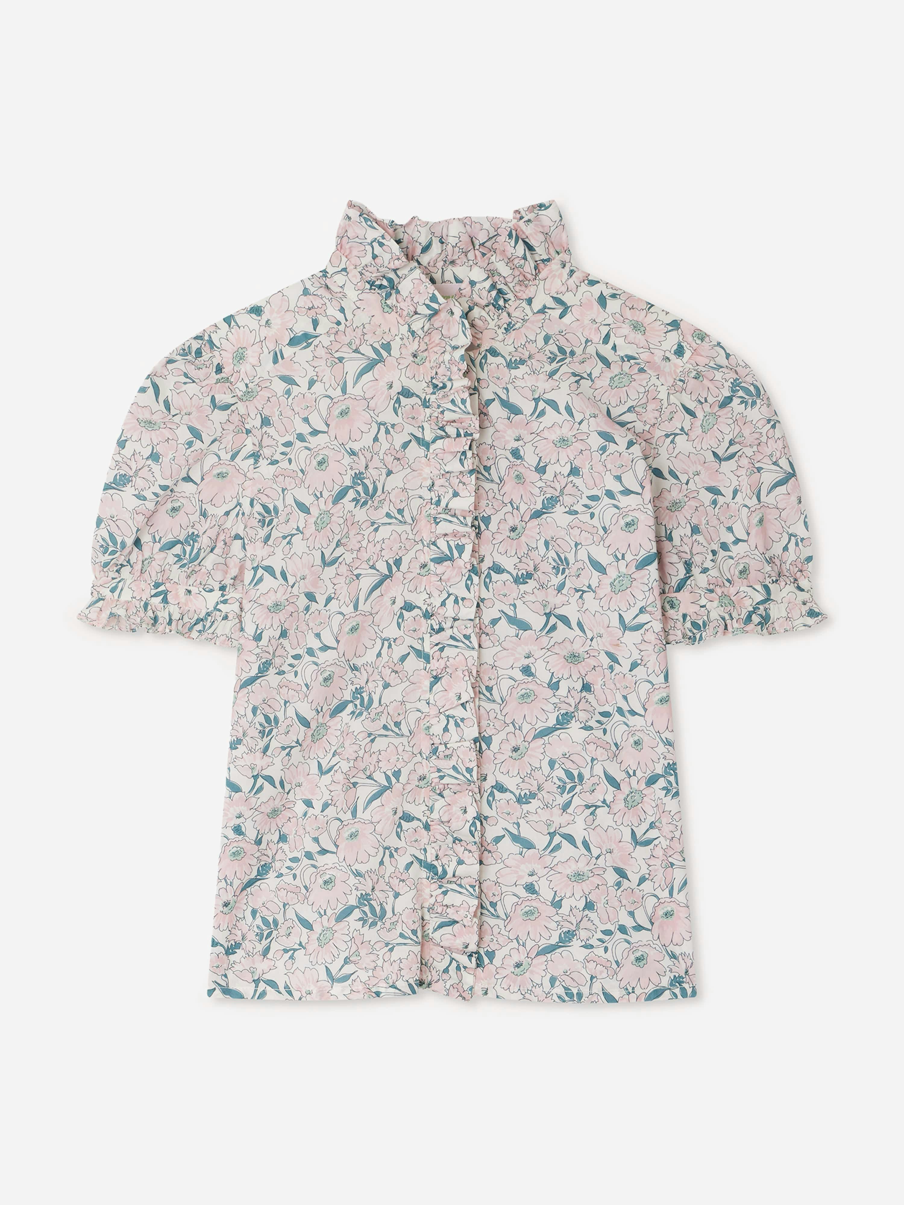 Bonpoint Girls Pink Floral Cindy Blouse In - 12 Yrs