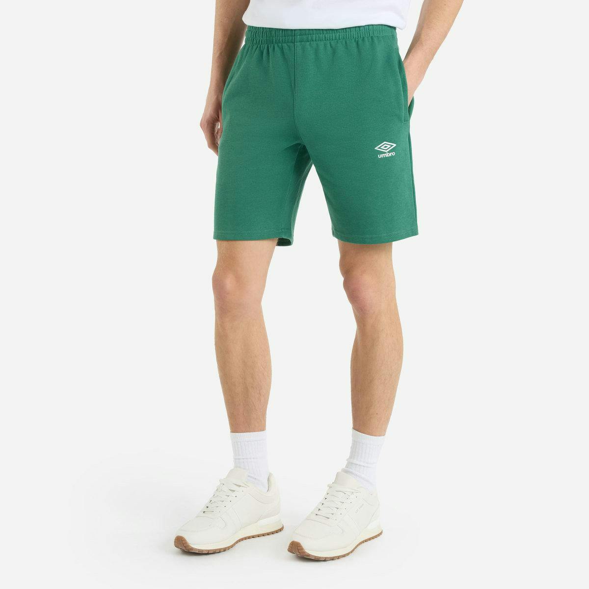 Umbro Men's Fleece Logo Casual Shorts - Fir - L - Fir - 70% Cotton/30% Polyester