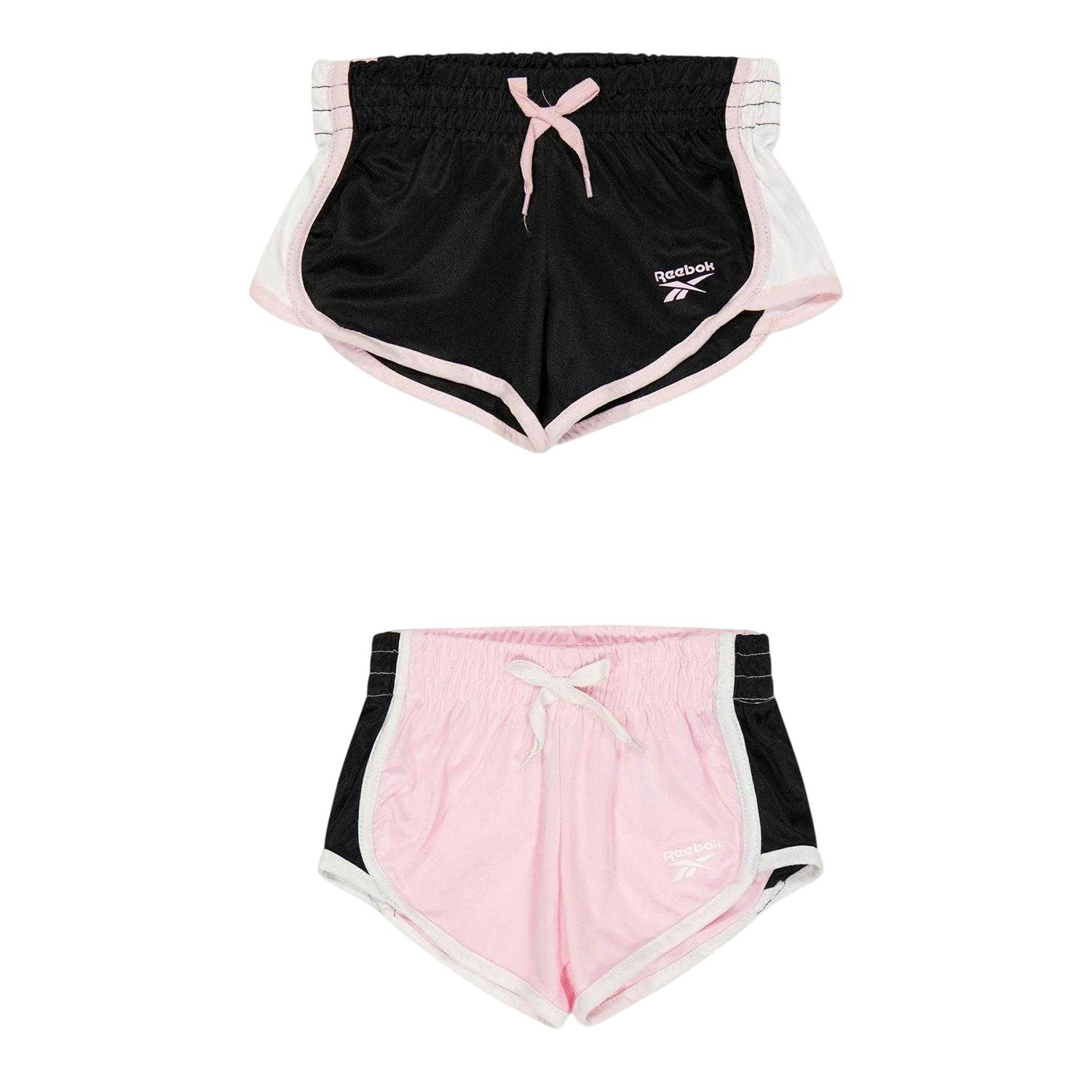 Reebok Girls Pink Jersey Shorts (Pack Of 2) - Lady - 2-3 Years - Lady - 100% Mixed