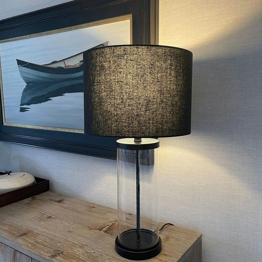 Pagazzi Lighting Black Adelia & Glass Table Lamp