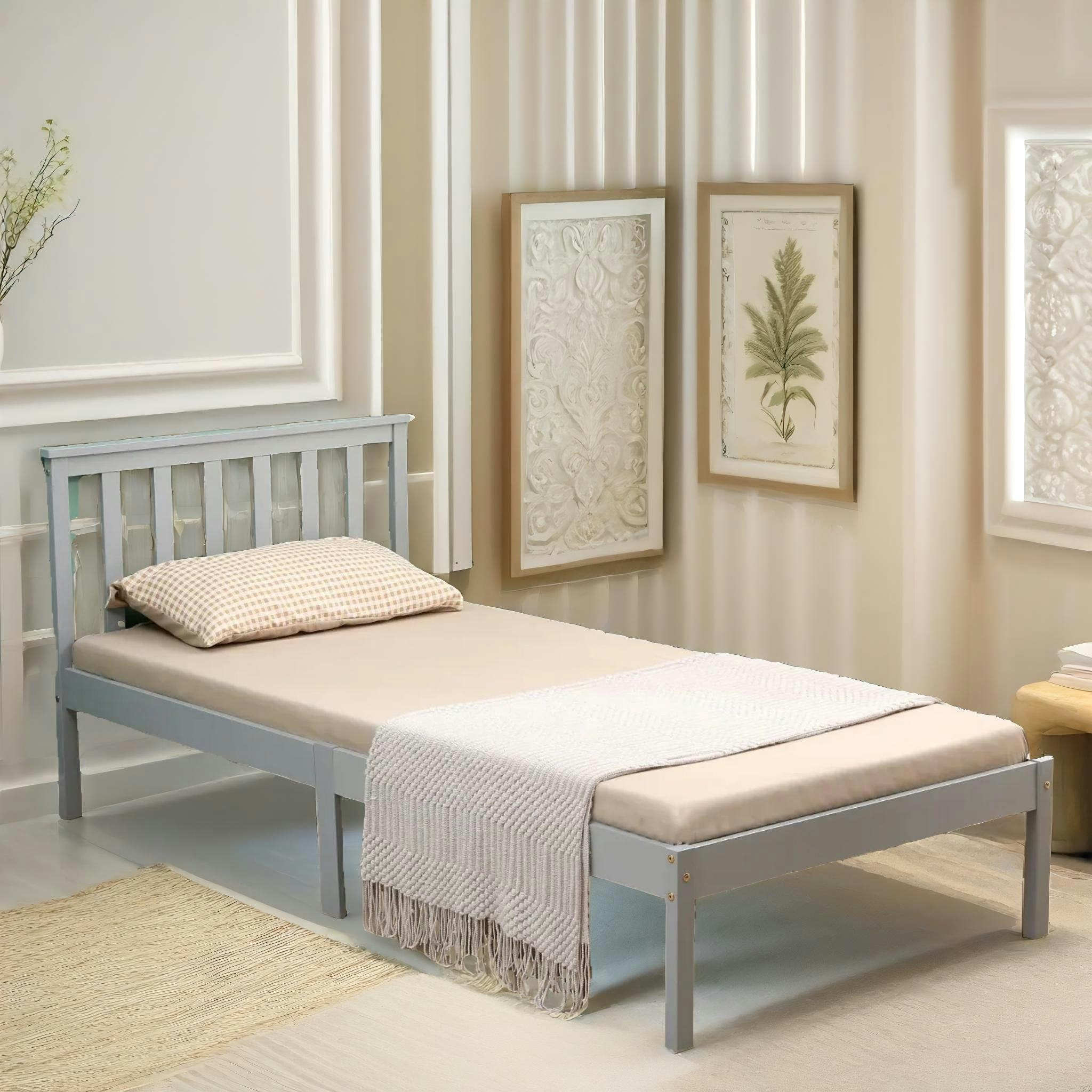 Rackhams Grey Pine Single 3Ft Bed Frame