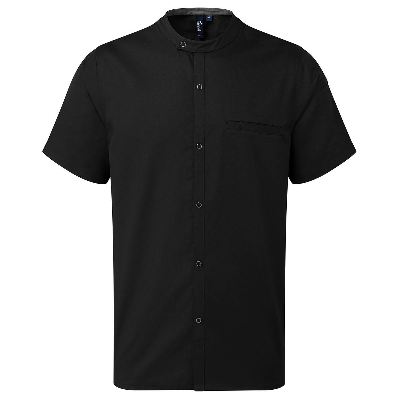 - Premier Unisex Adult Recyclight Short-Sleeved Chef Shirt Black (M) - Image 2