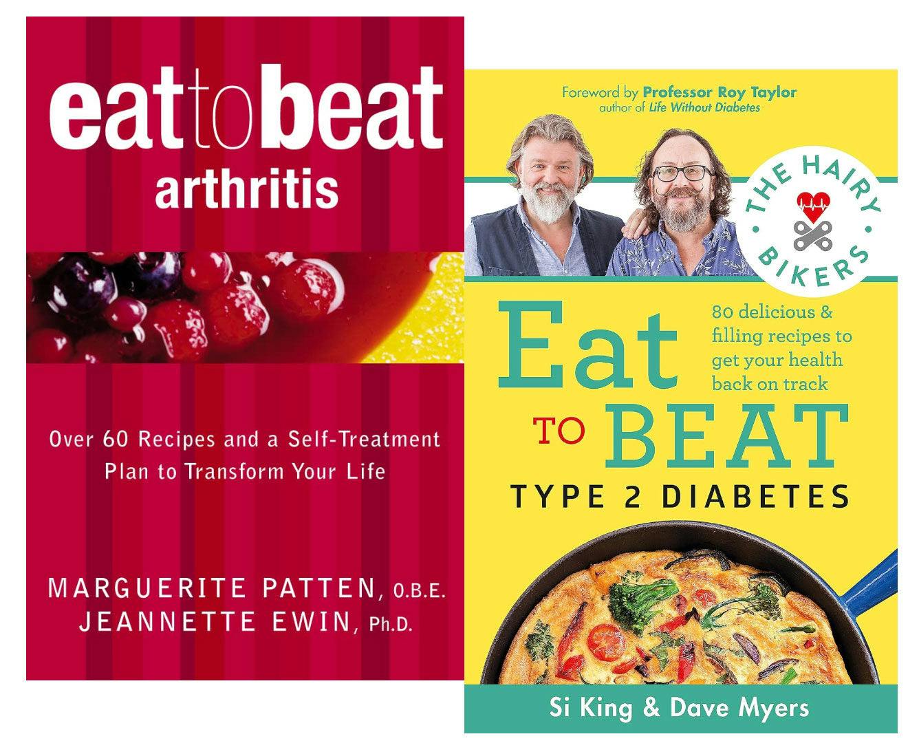 Various Publishers The Hairy Biker Eat To Beat Type 2 Diabetes, Eat To Beat Arthritis 2 Books Collection Set