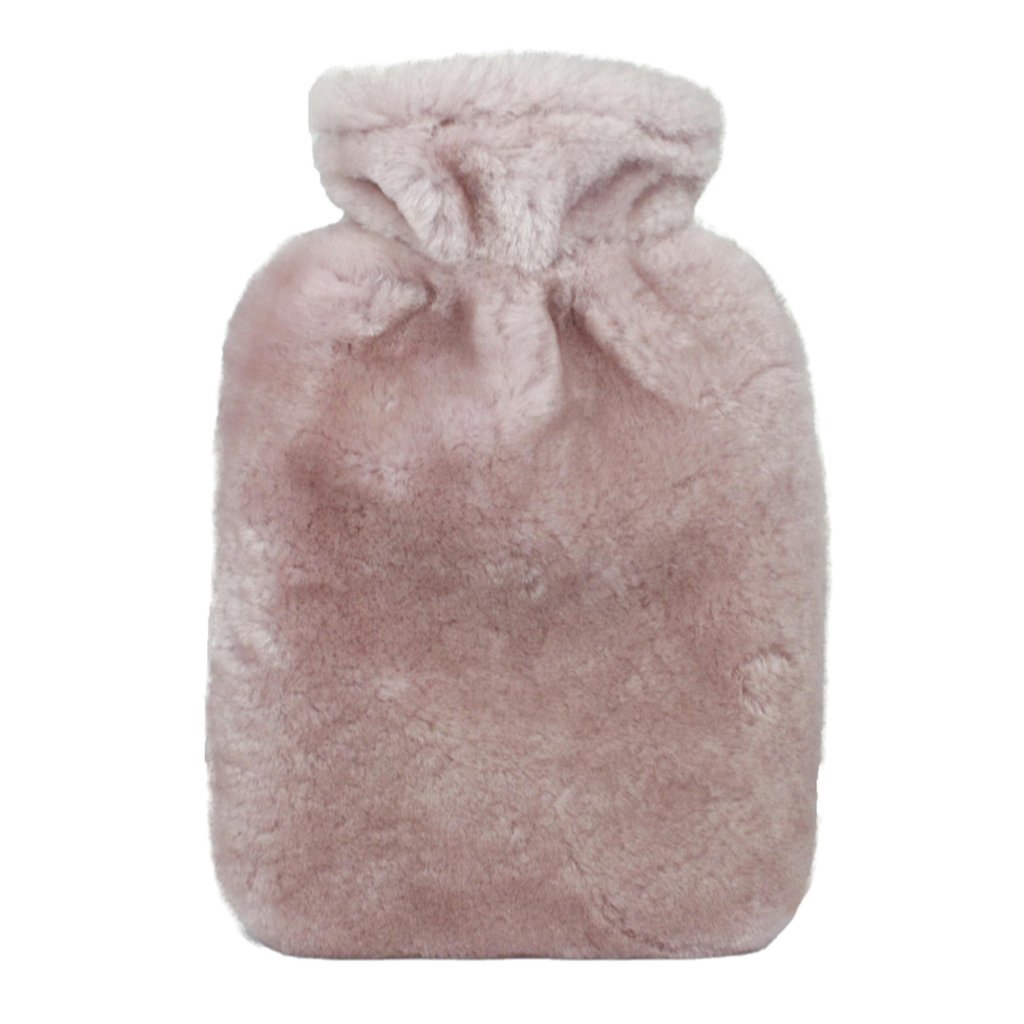 Rackhams Sheepskin Hot Water Bottle - Rose - One Size - Rose - 50% Rubber/50% Sheepskin