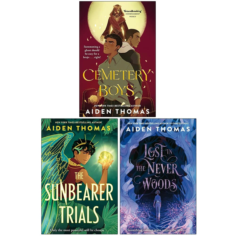 Macmillan Boys Gold Aiden Thomas Collection Books Set (Cemetery The Sunbearer Trials, Lost In The Never Woods) Size 3