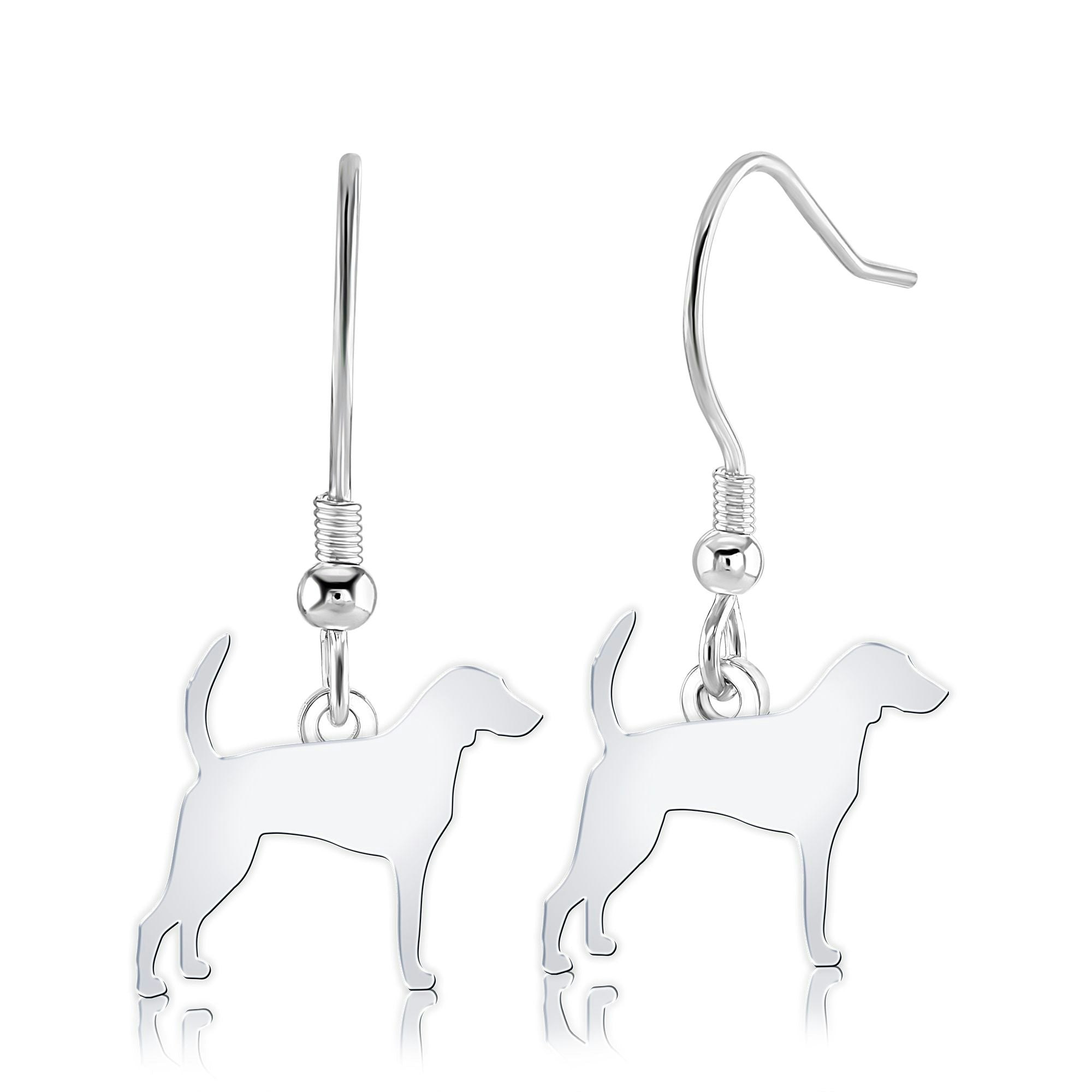 Mylee London Silver Foxhound Silhouette Earrings - No - Hook