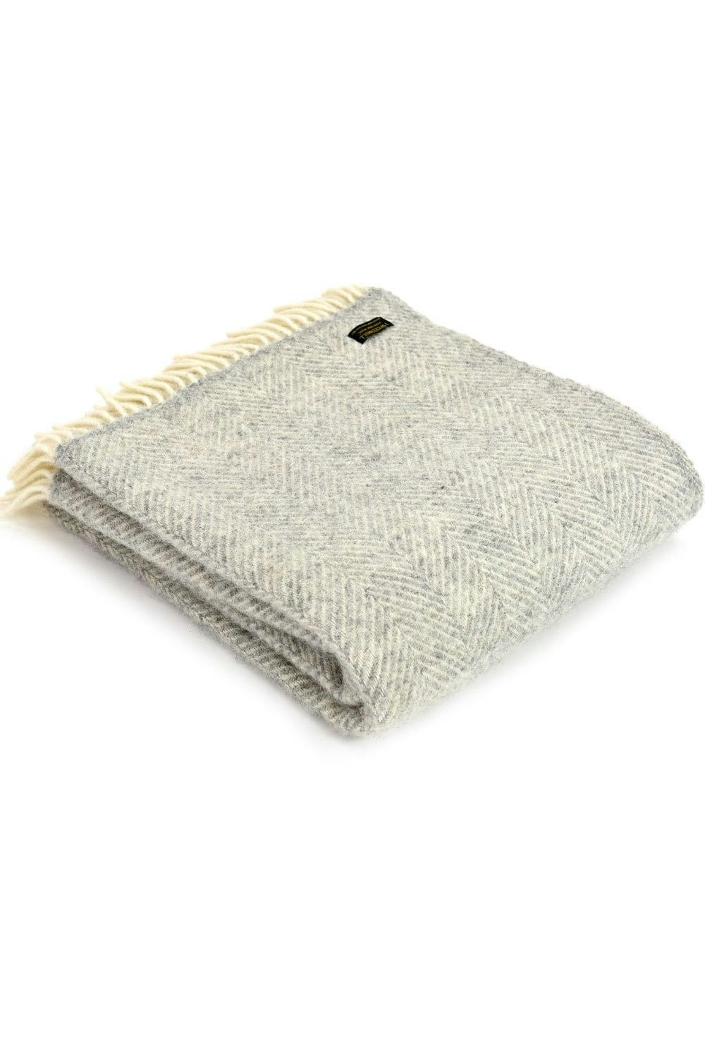 Homespace Direct Silver/Grey Fishbone & Wool Throw - Image 4