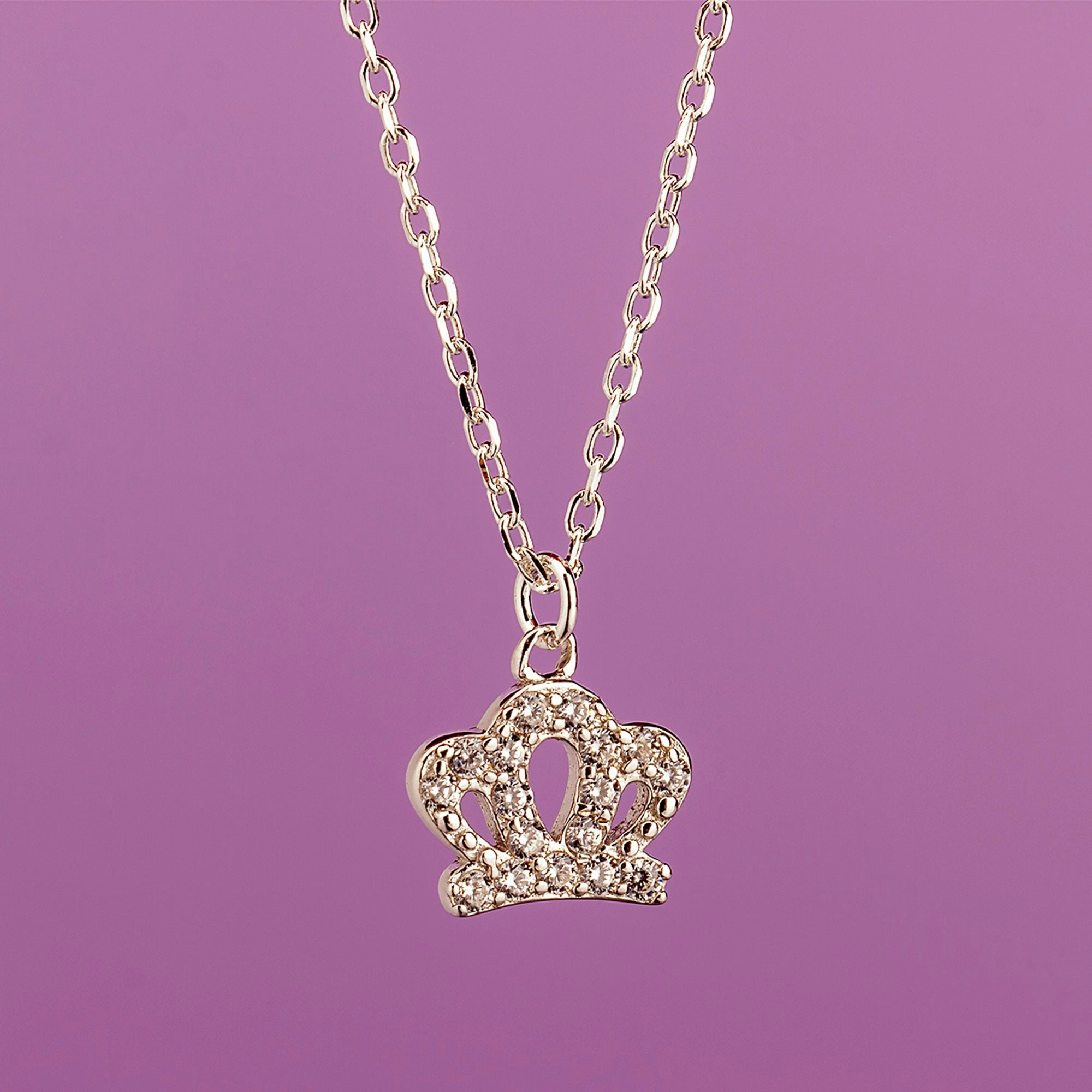 Mylee London Silver Crystal Crown Necklace - Sterling - Yes