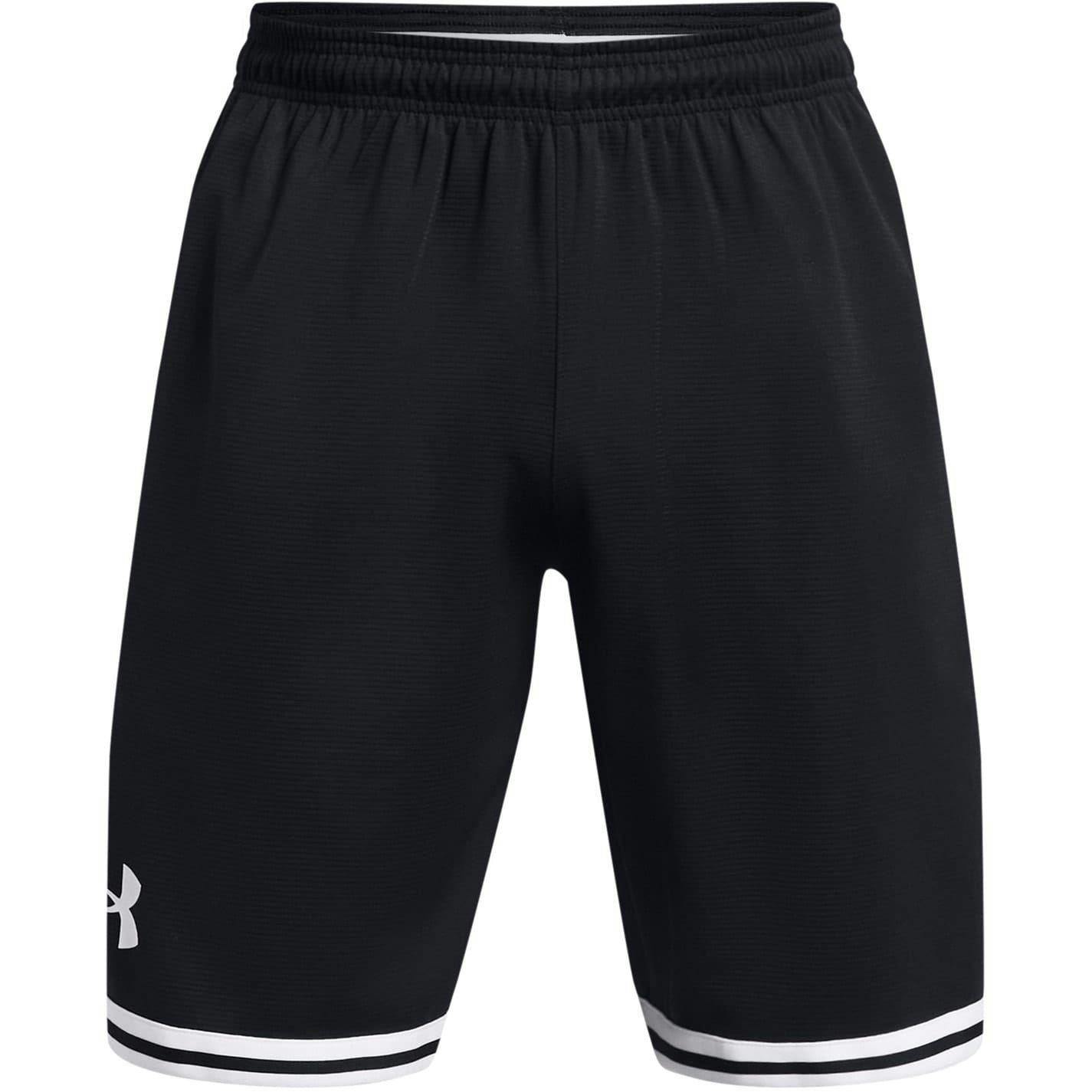Under Armour Men's Black/White Perimeter Basketball Shorts - Xl S - 100% Mixed