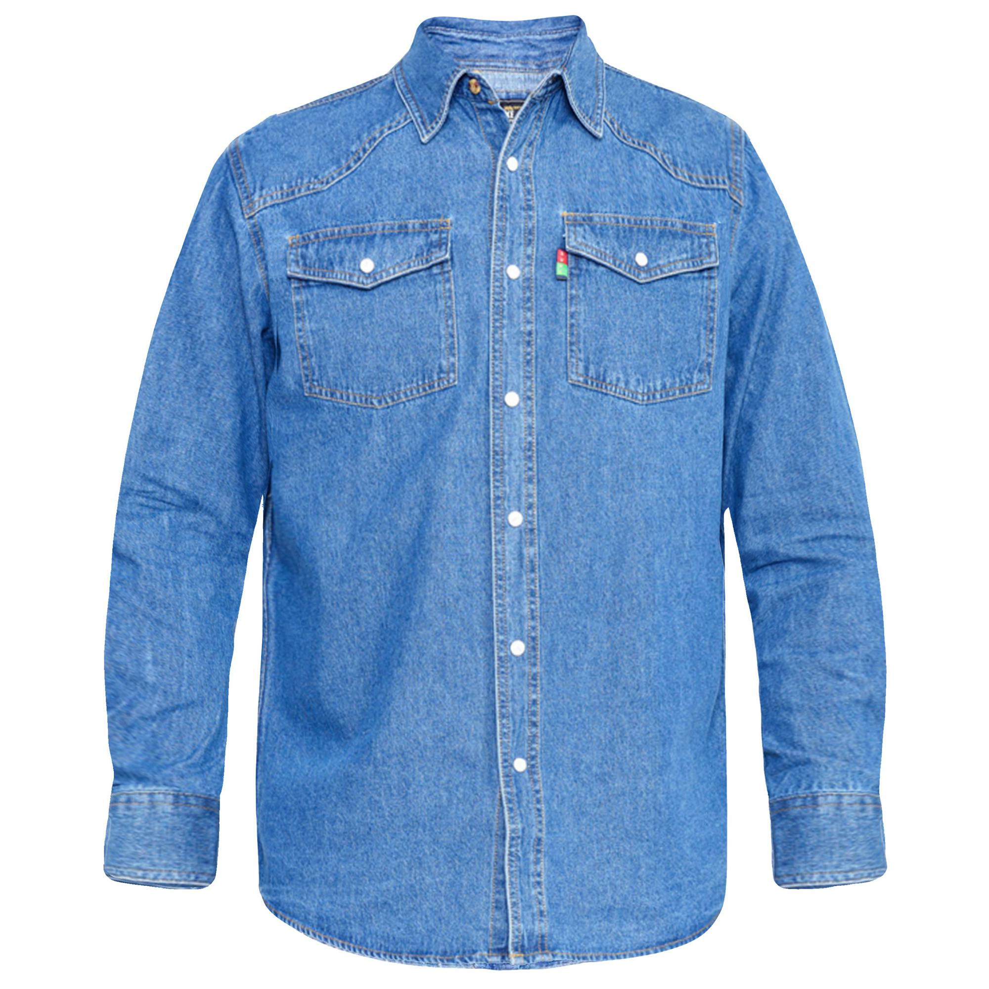 Duke Men's D555 Western Denim Shirt - Stonewash - XX-Large - Stonewash - 100% Cotton